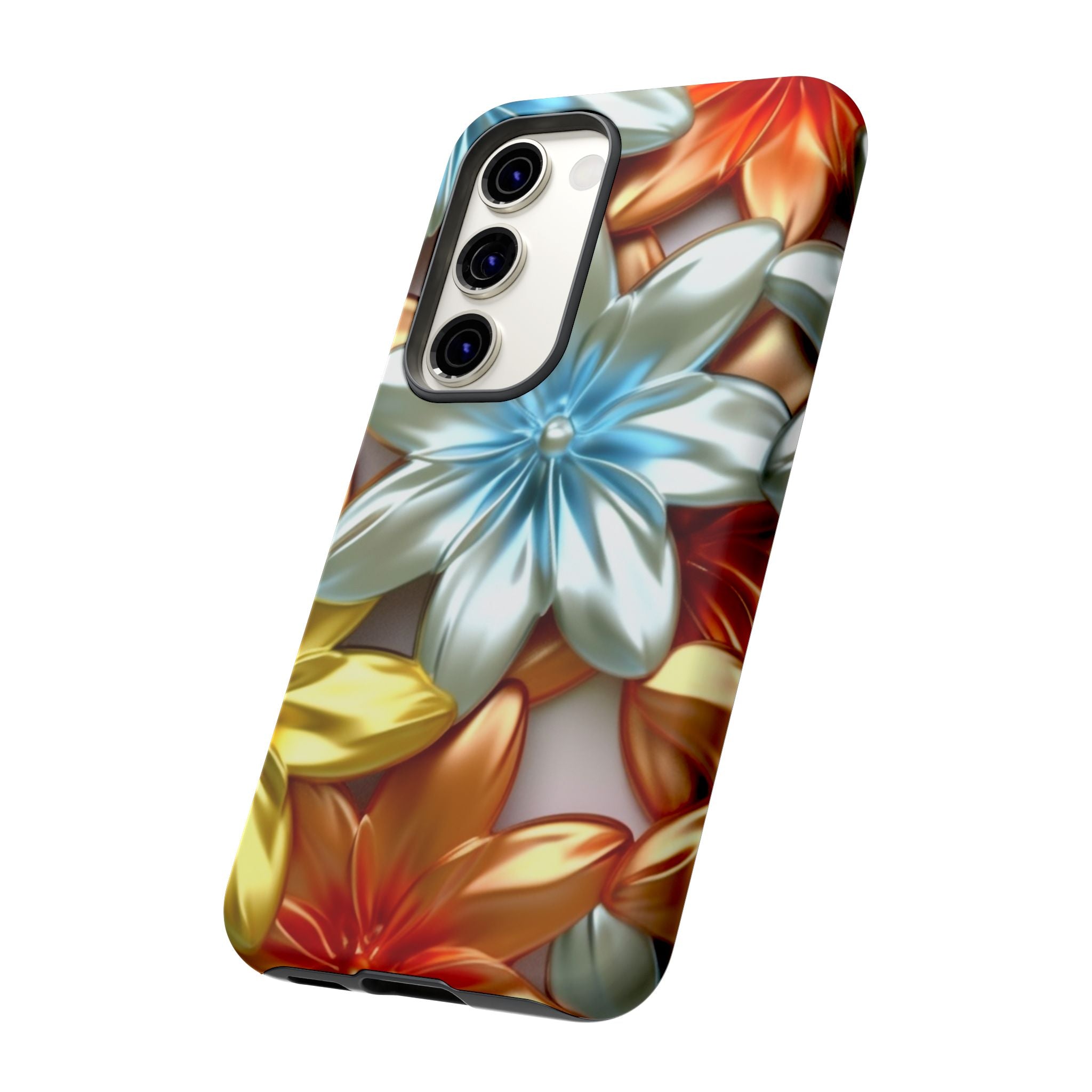 Metallic Flower Samsung Case - Stylish & Modern