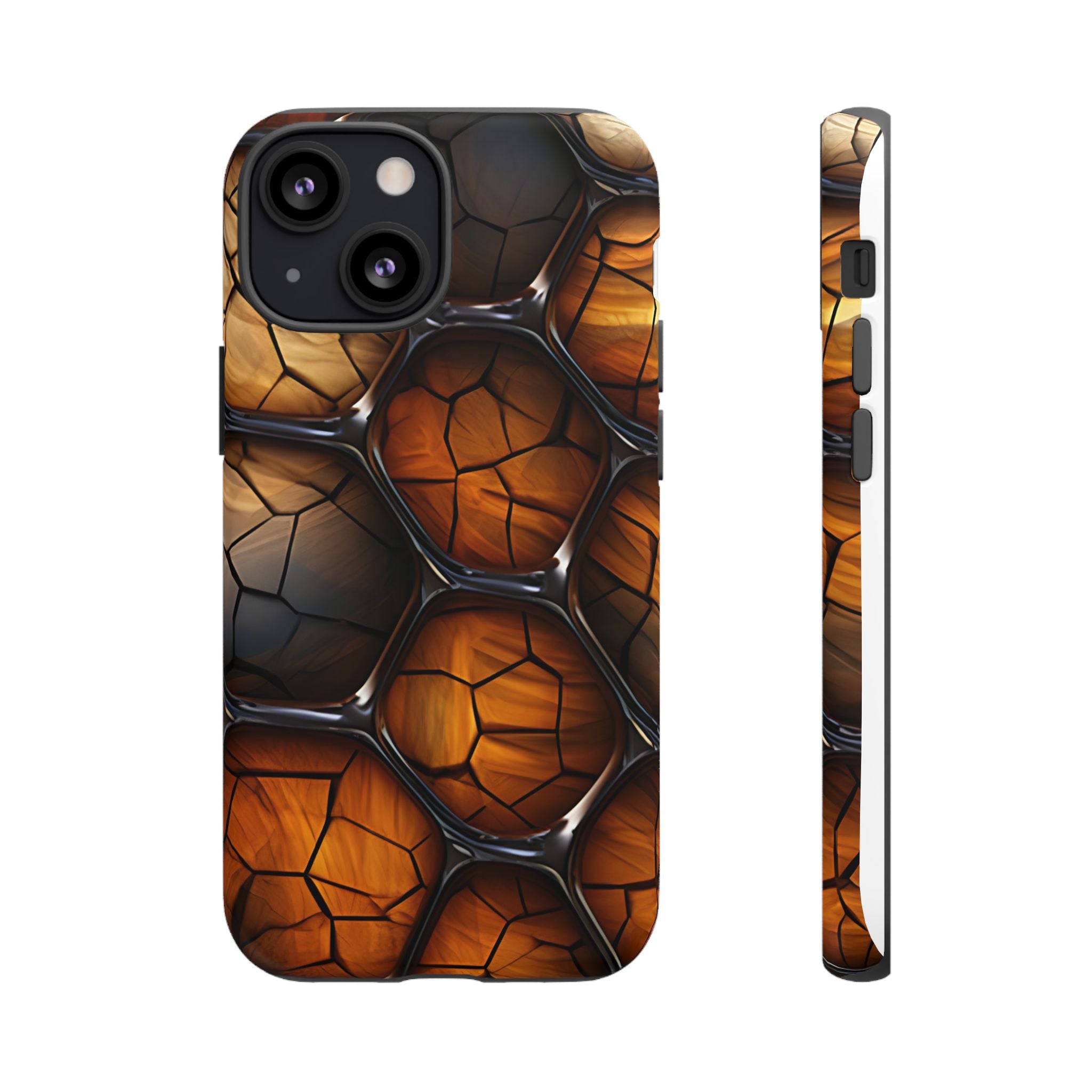 Cracked Wood Honeycomb iPhone Case