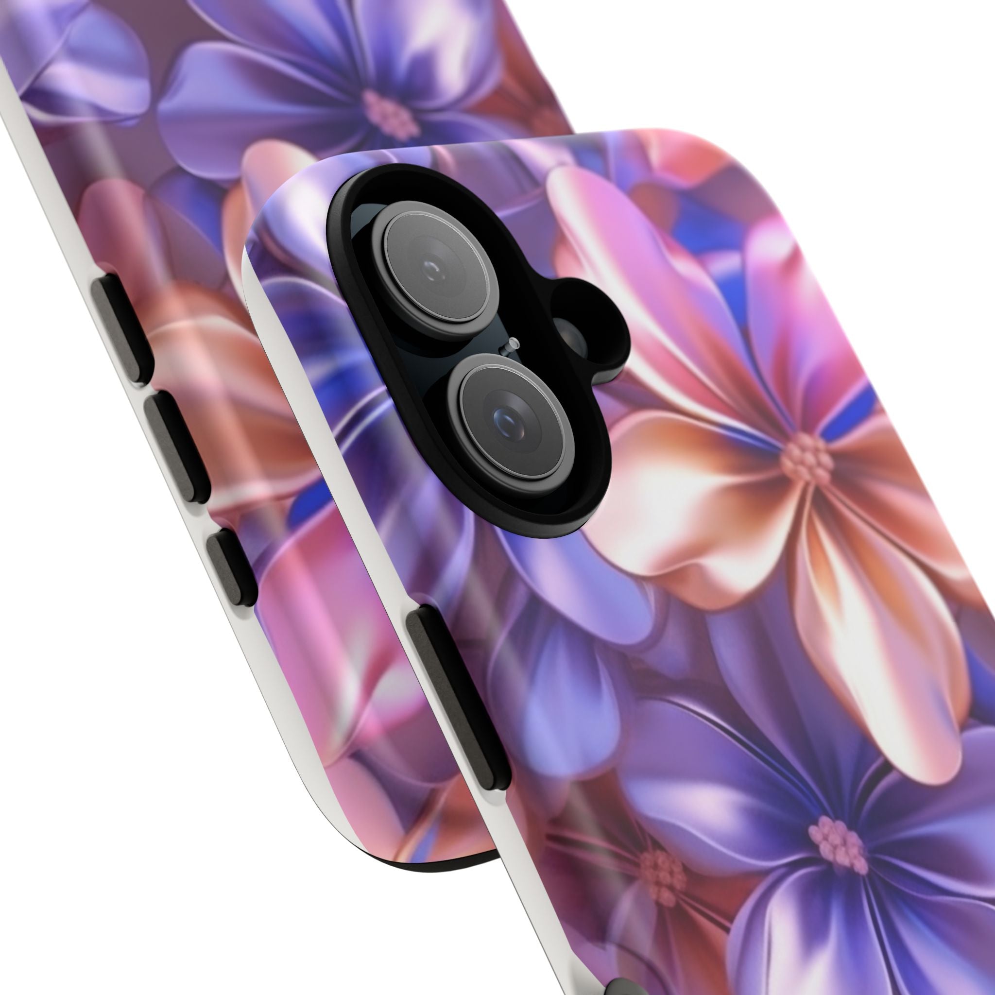 Metallic Flower iPhone Case - Rugged Hexagon Stone