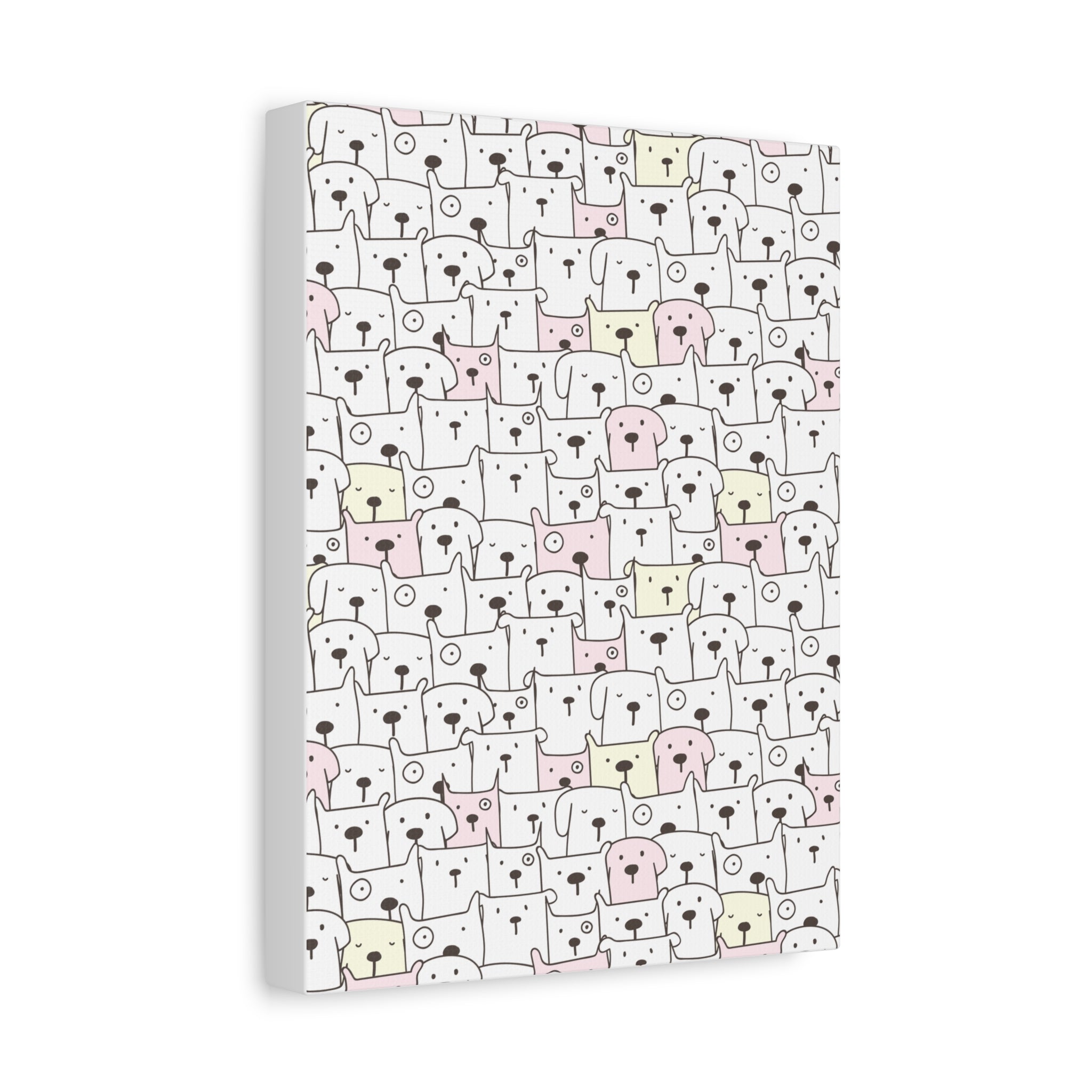 Cute Puppy Canvas Art - Dog Pattern