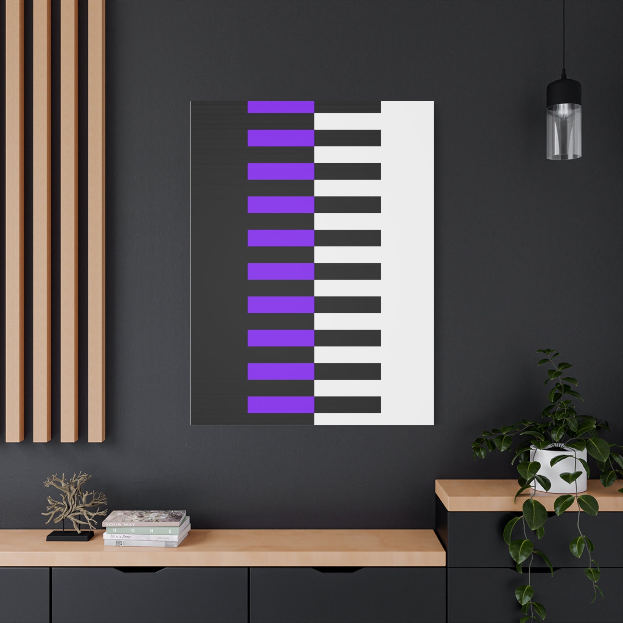 Abstract Purple Piano Keys Canvas Art