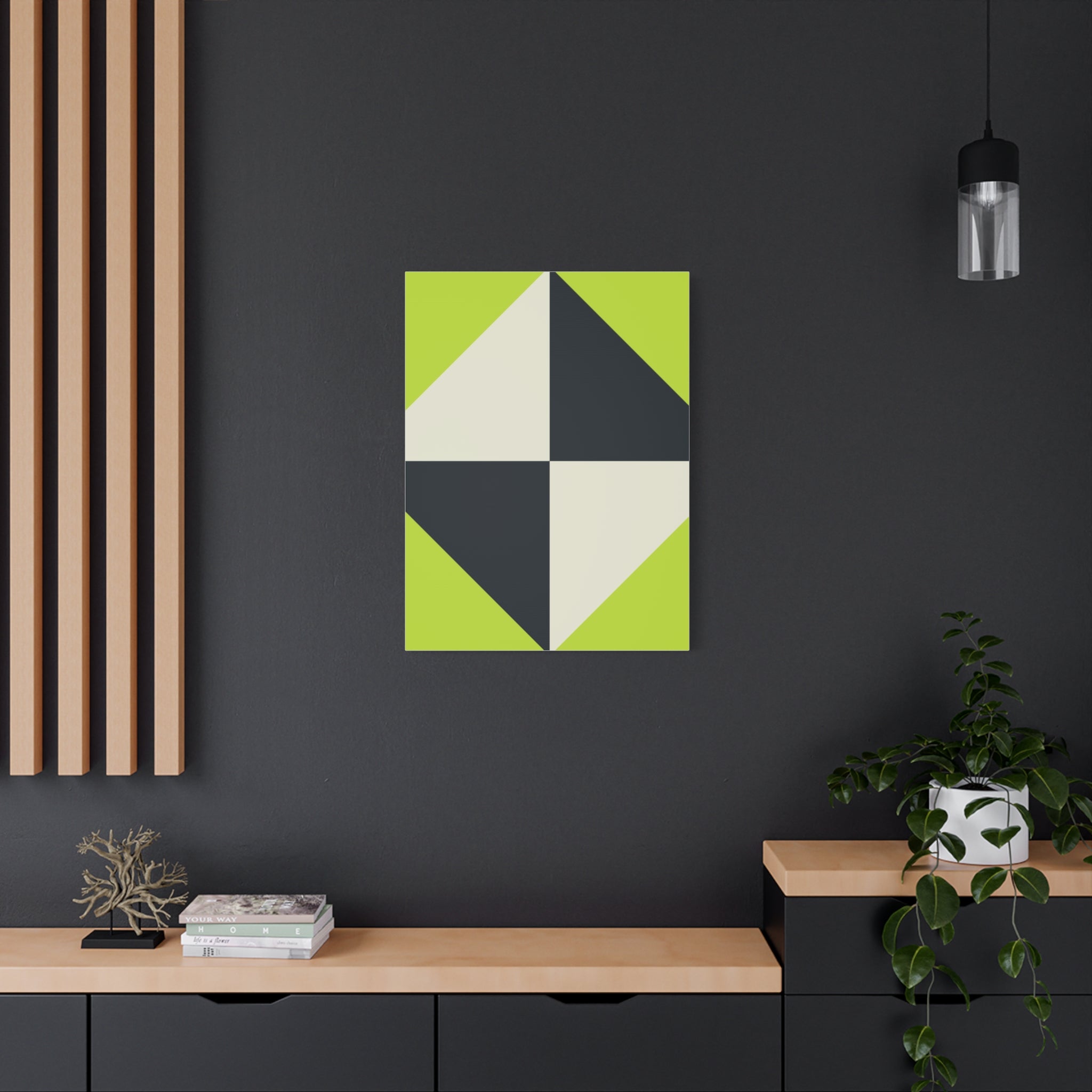 Geometric Teal & Beige Canvas Art