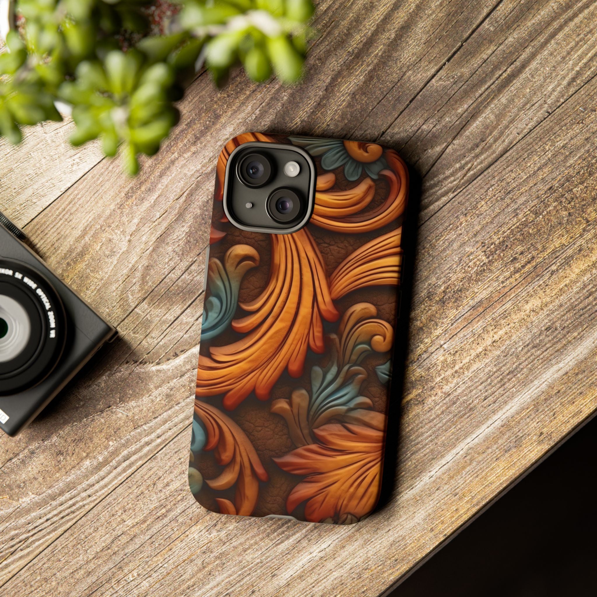 Baroque Copper iPhone Case - Hexagon Stone