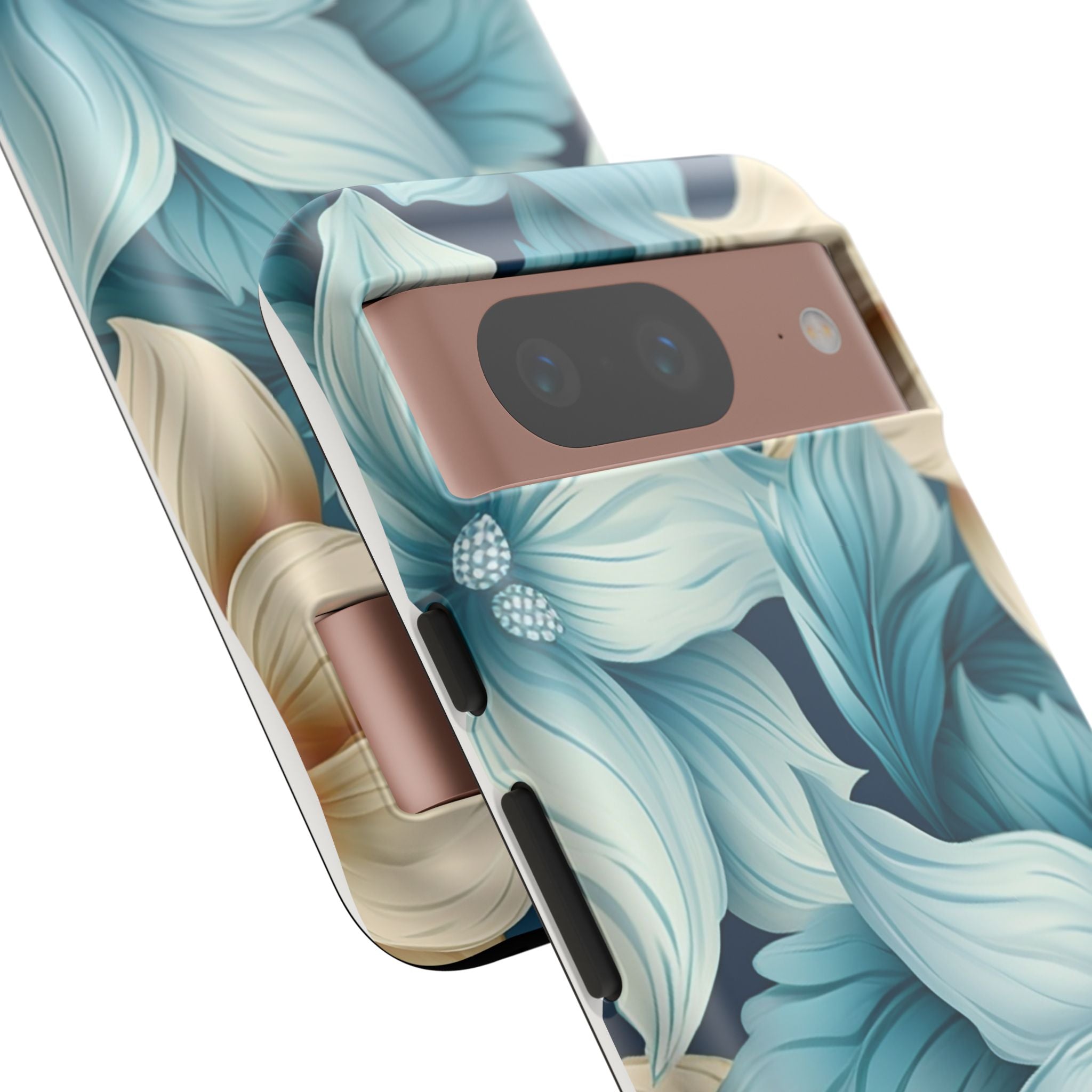 Teal Floral Google Pixel Case (All Models) - Elegant Design