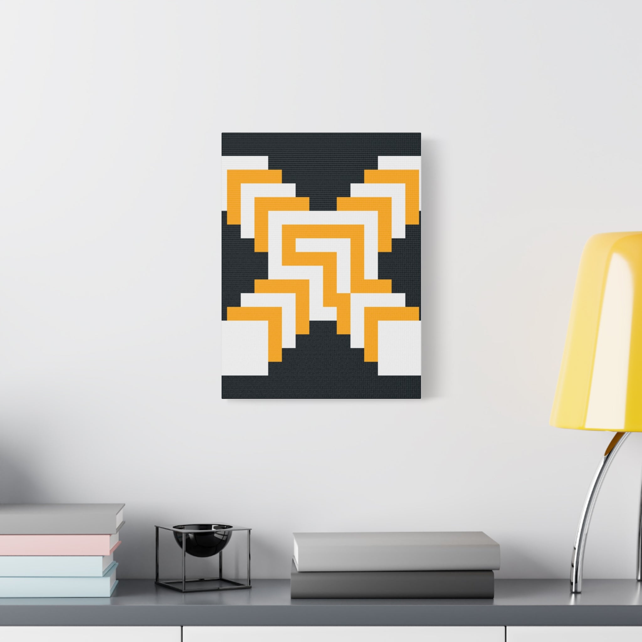 Golden X Abstract Canvas Art Print