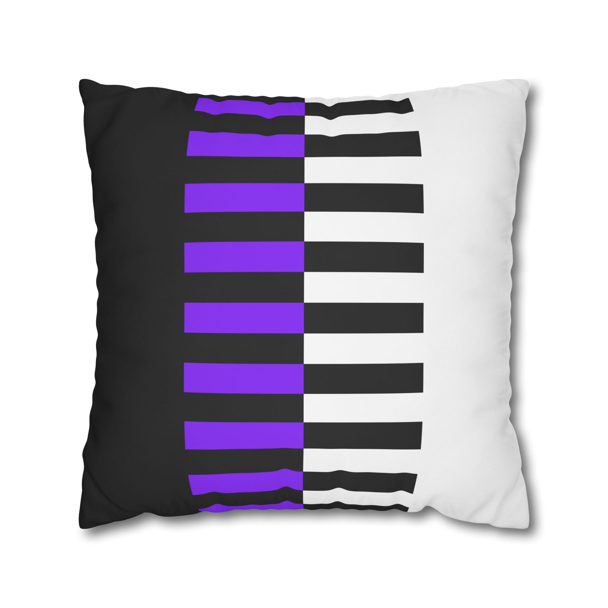 Abstract Piano Pillowcase - Purple & Black