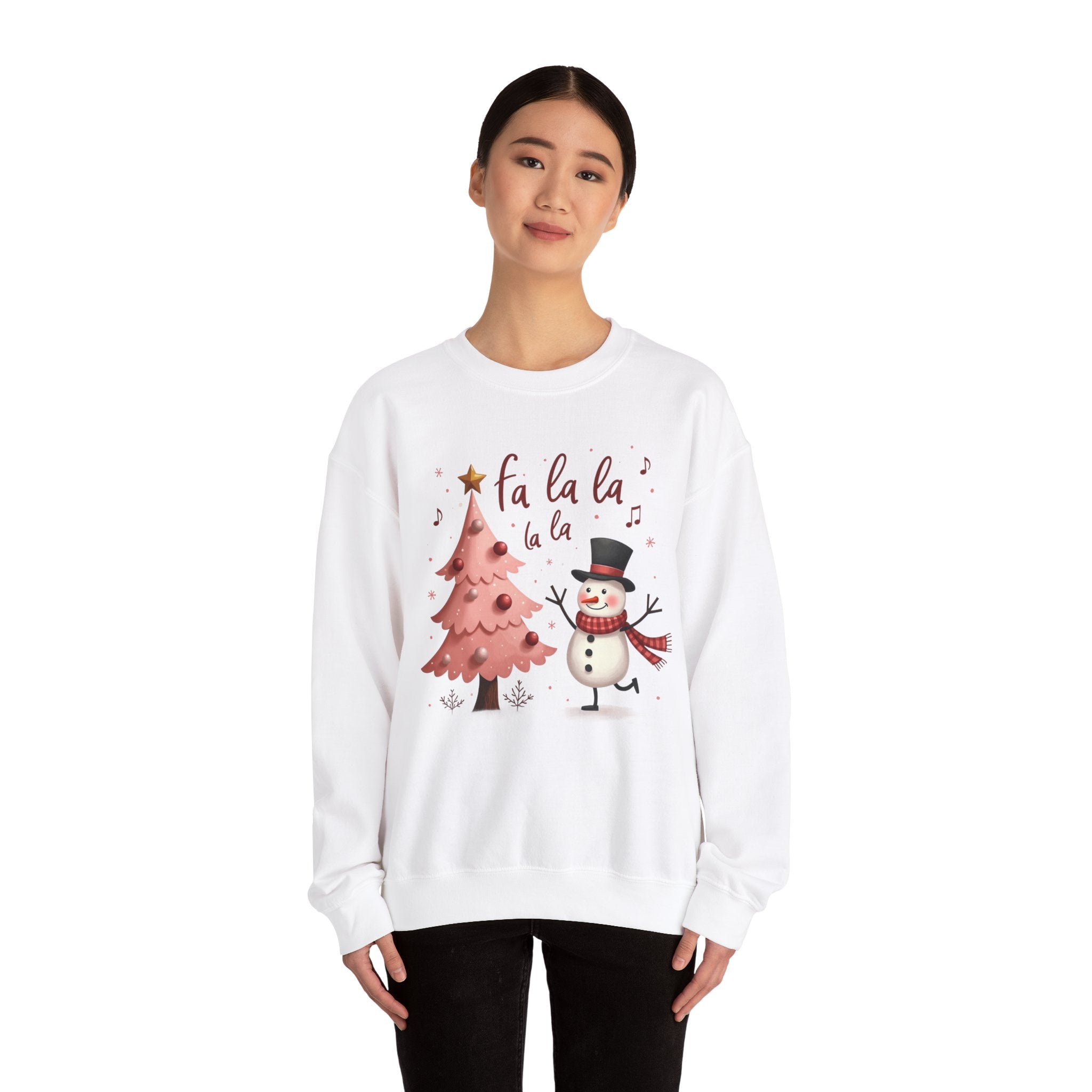 Pink Tree & Snowman Christmas Sweatshirt