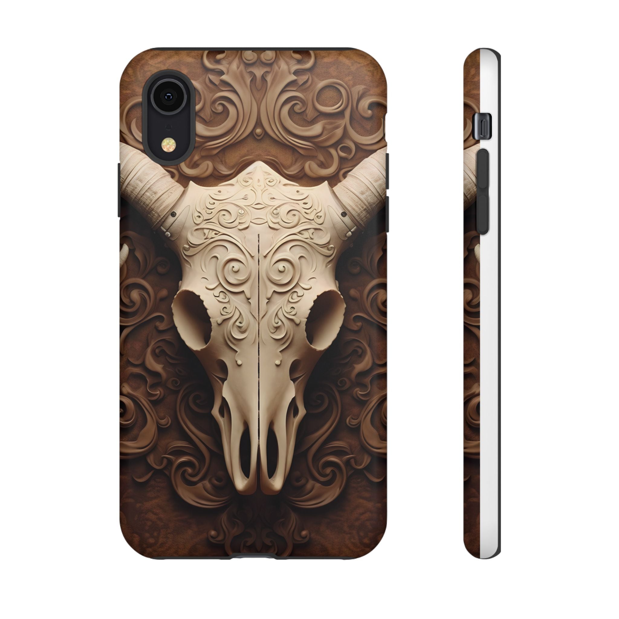 Baroque Ram Skull Hexagon Stone iPhone Case