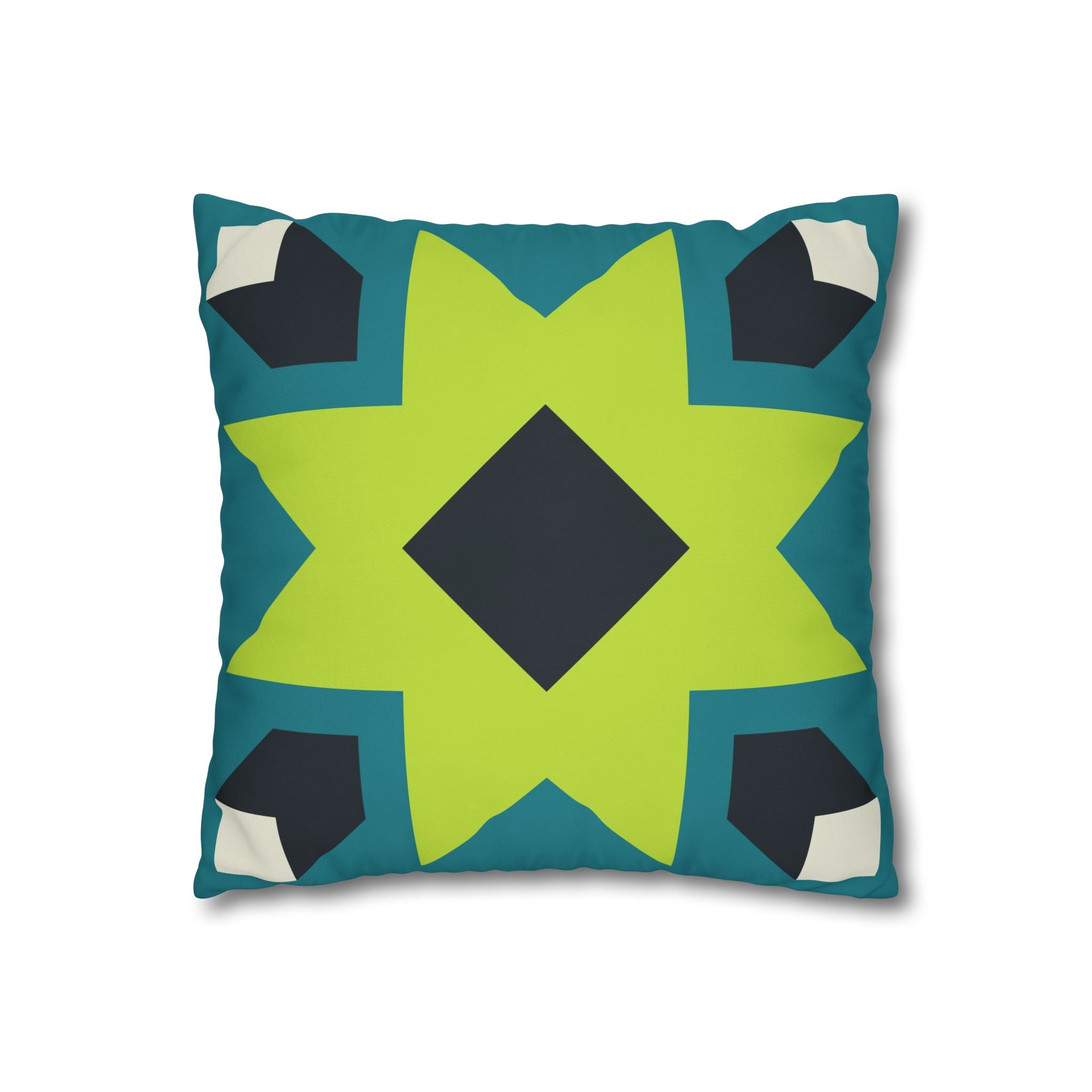 Geometric Teal Star Pillowcase