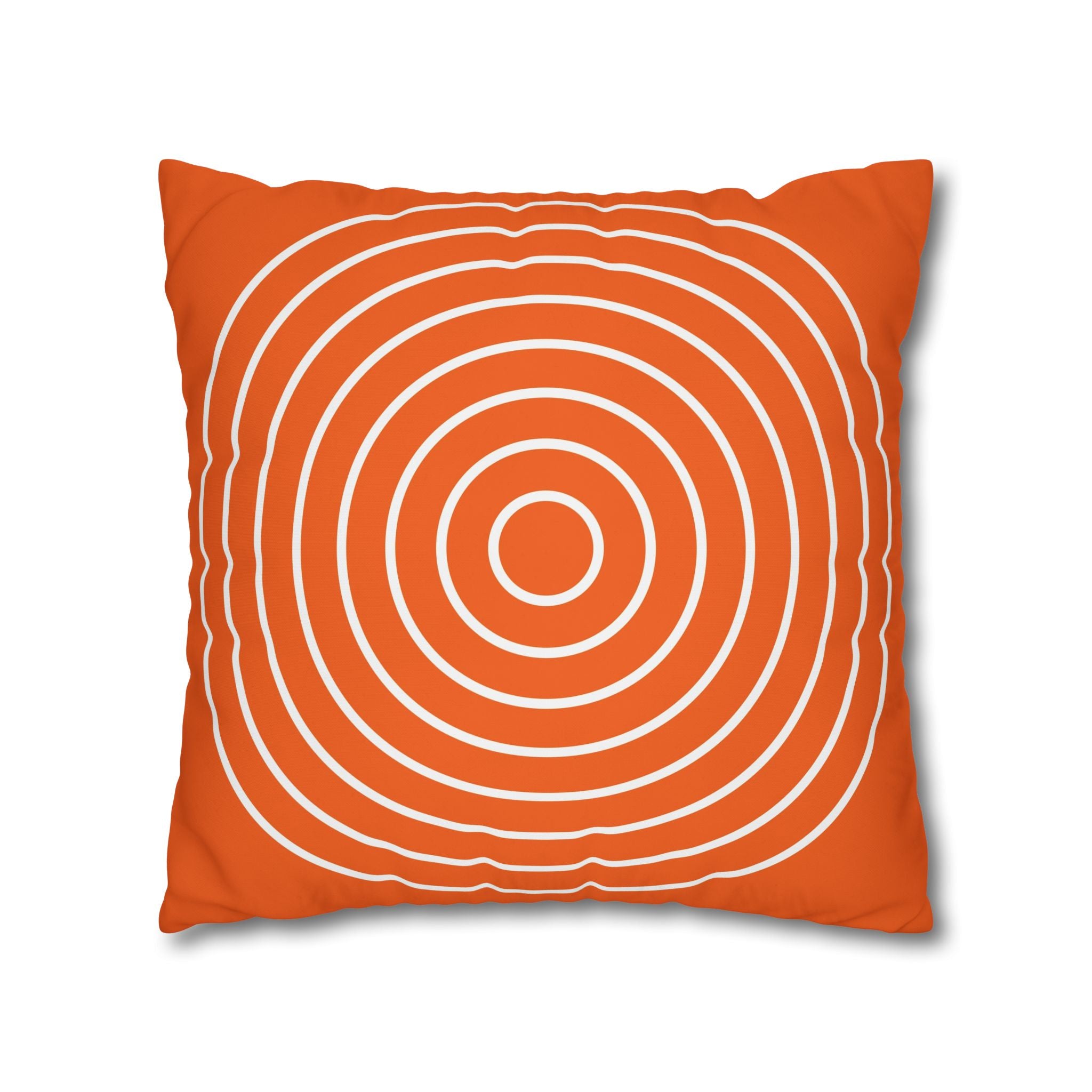 Orange & White Concentric Circles Pillowcase