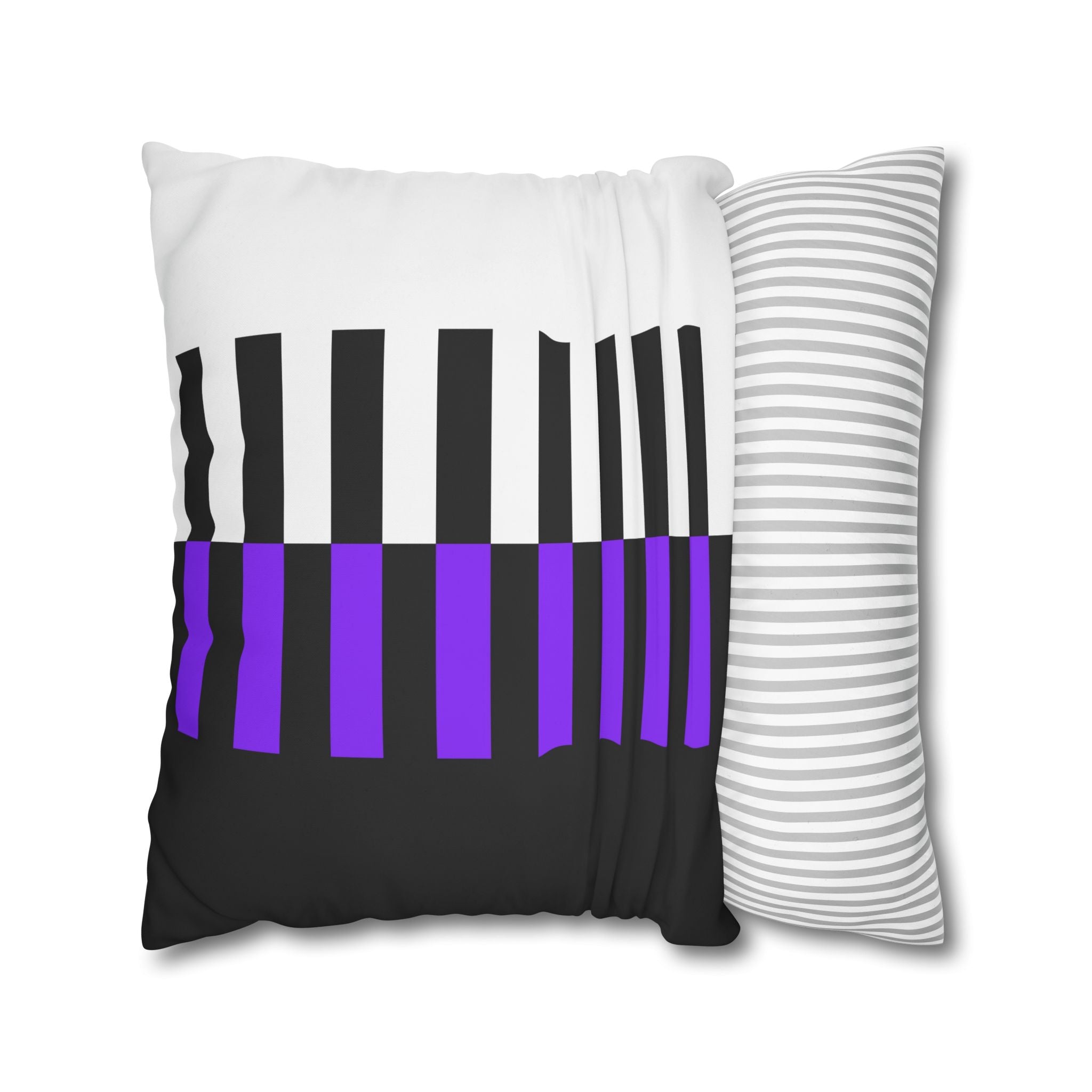 Abstract Piano Pillowcase - Purple & Black