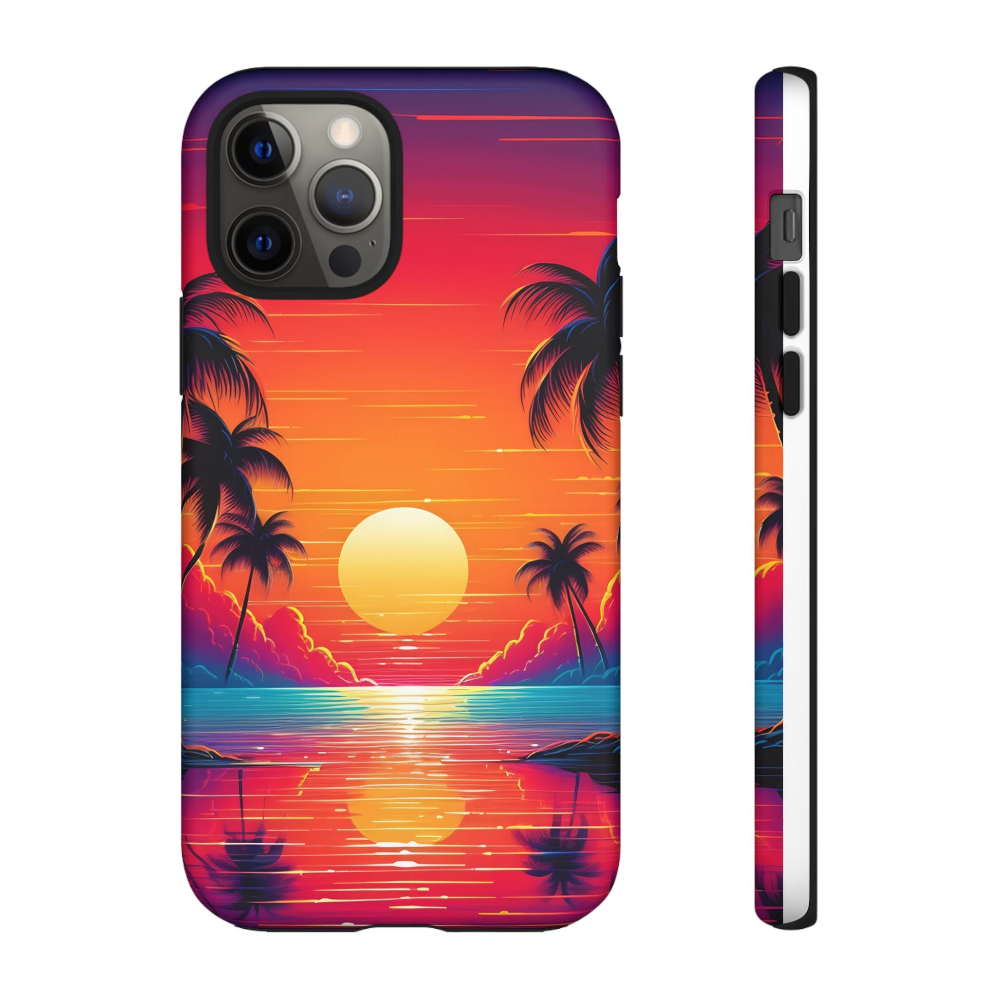 Sunset Palm Beach iPhone Case - Hexagon Stone