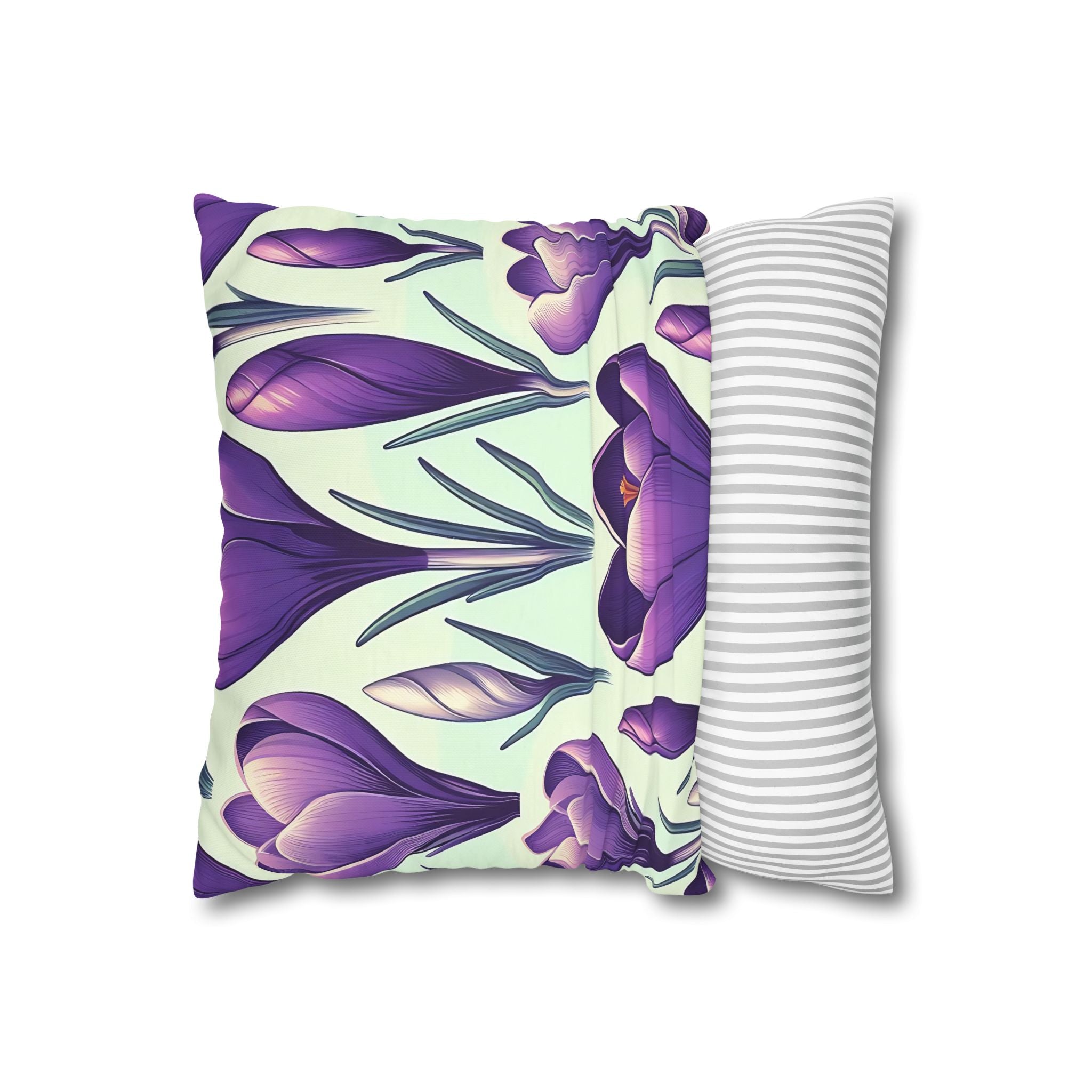 Purple Crocus Floral Pillowcase