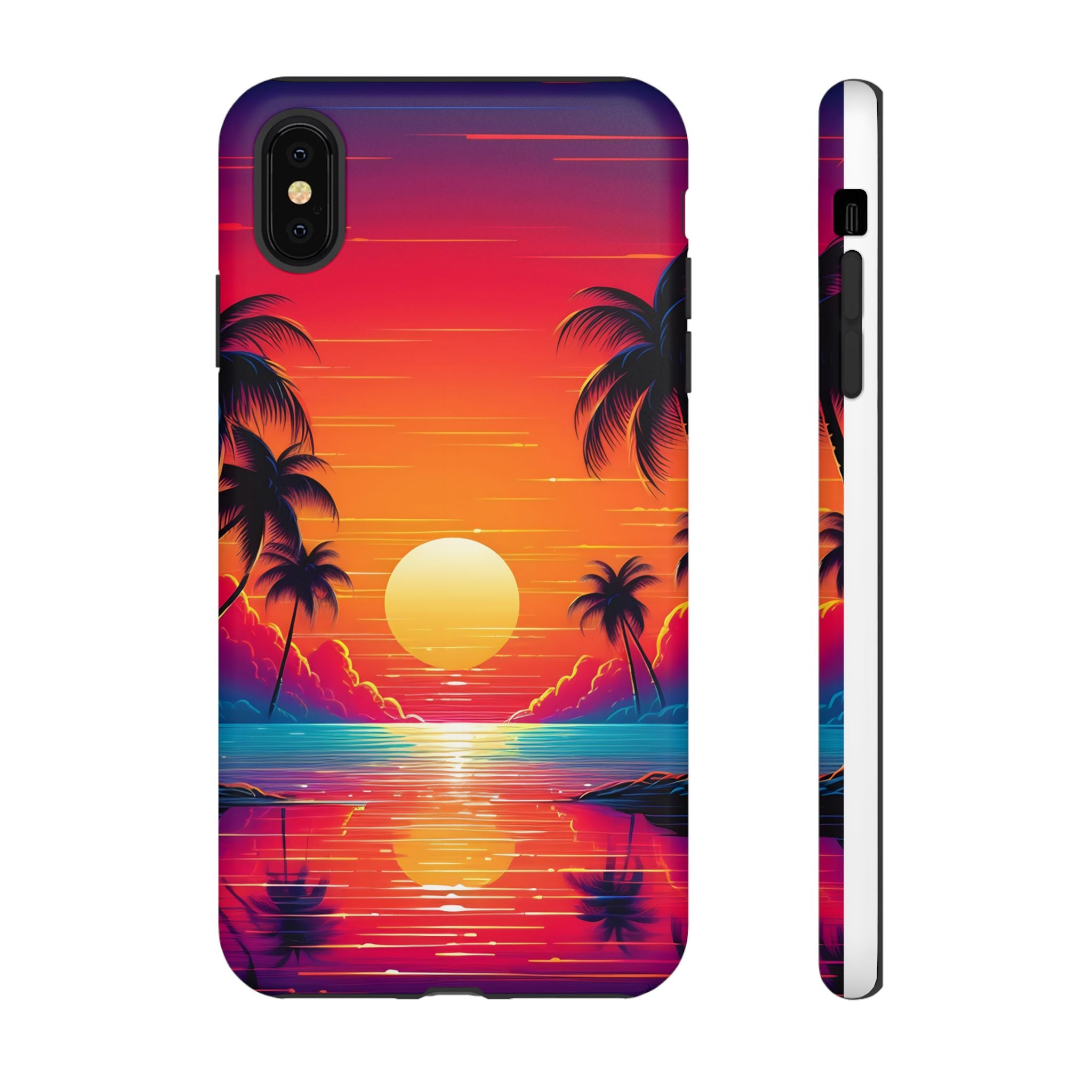 Sunset Palm Beach iPhone Case - Hexagon Stone