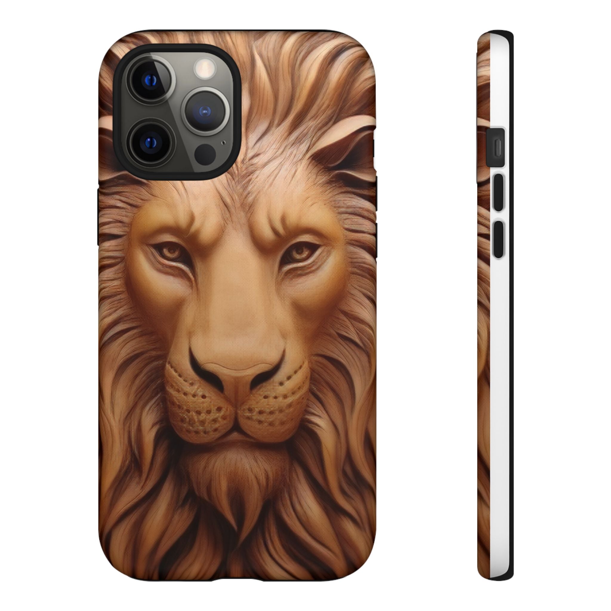 Majestic Lion Head Hexagon Stone iPhone Case