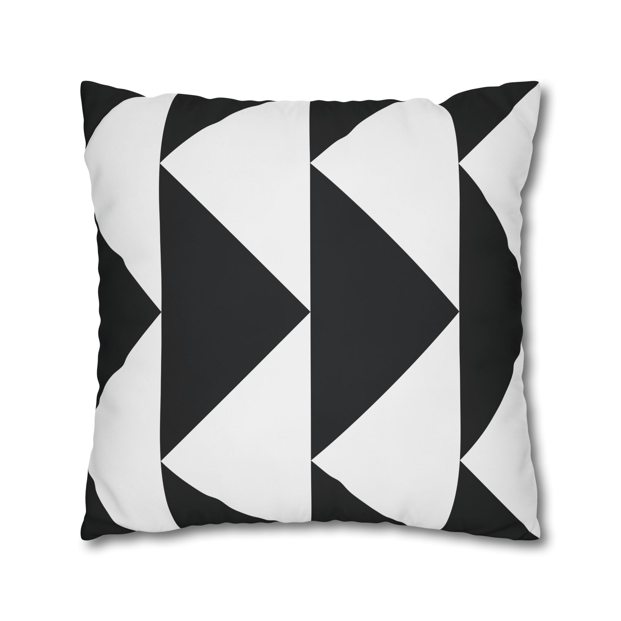 Geometric Triangle Pillowcase - Black & White