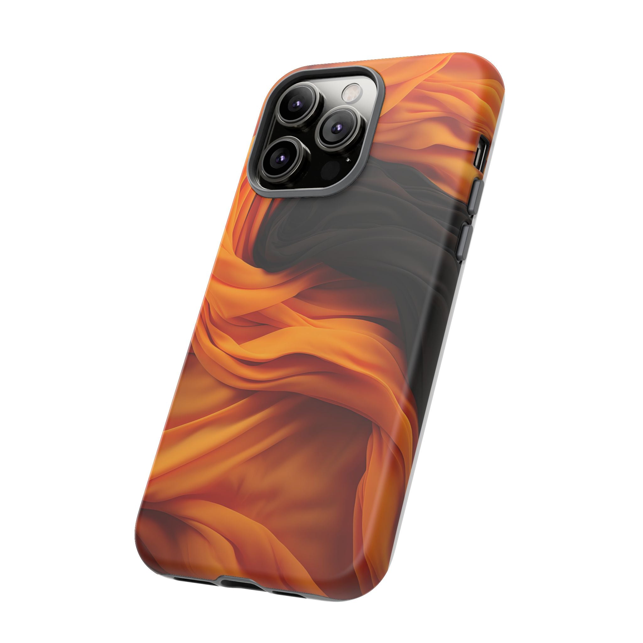 Abstract Orange & Gray Hexagon Stone iPhone Case