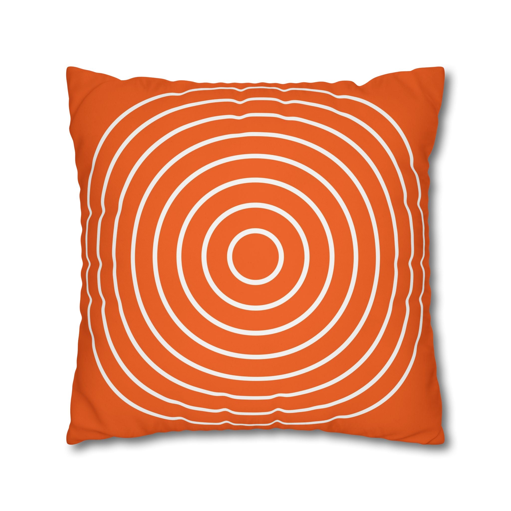 Orange & White Concentric Circles Pillowcase