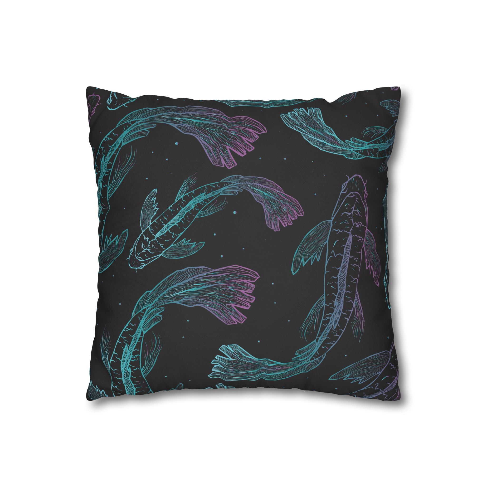 Teal & Purple Koi Fish Pillowcase