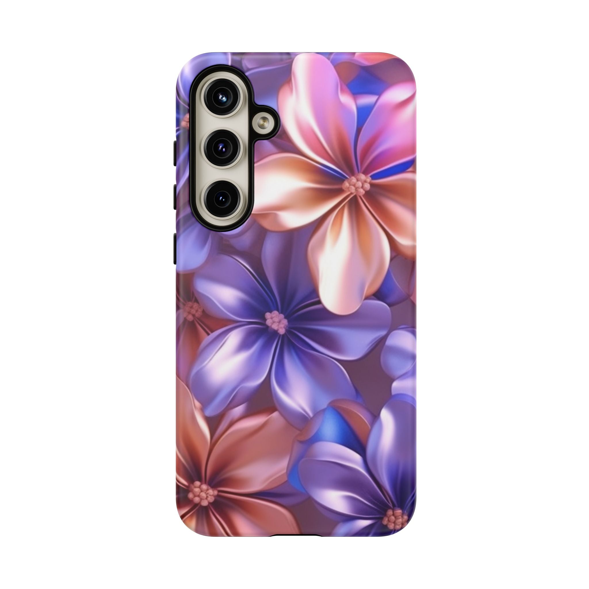 Metallic Flower Samsung Case - Rose Gold & Lavender