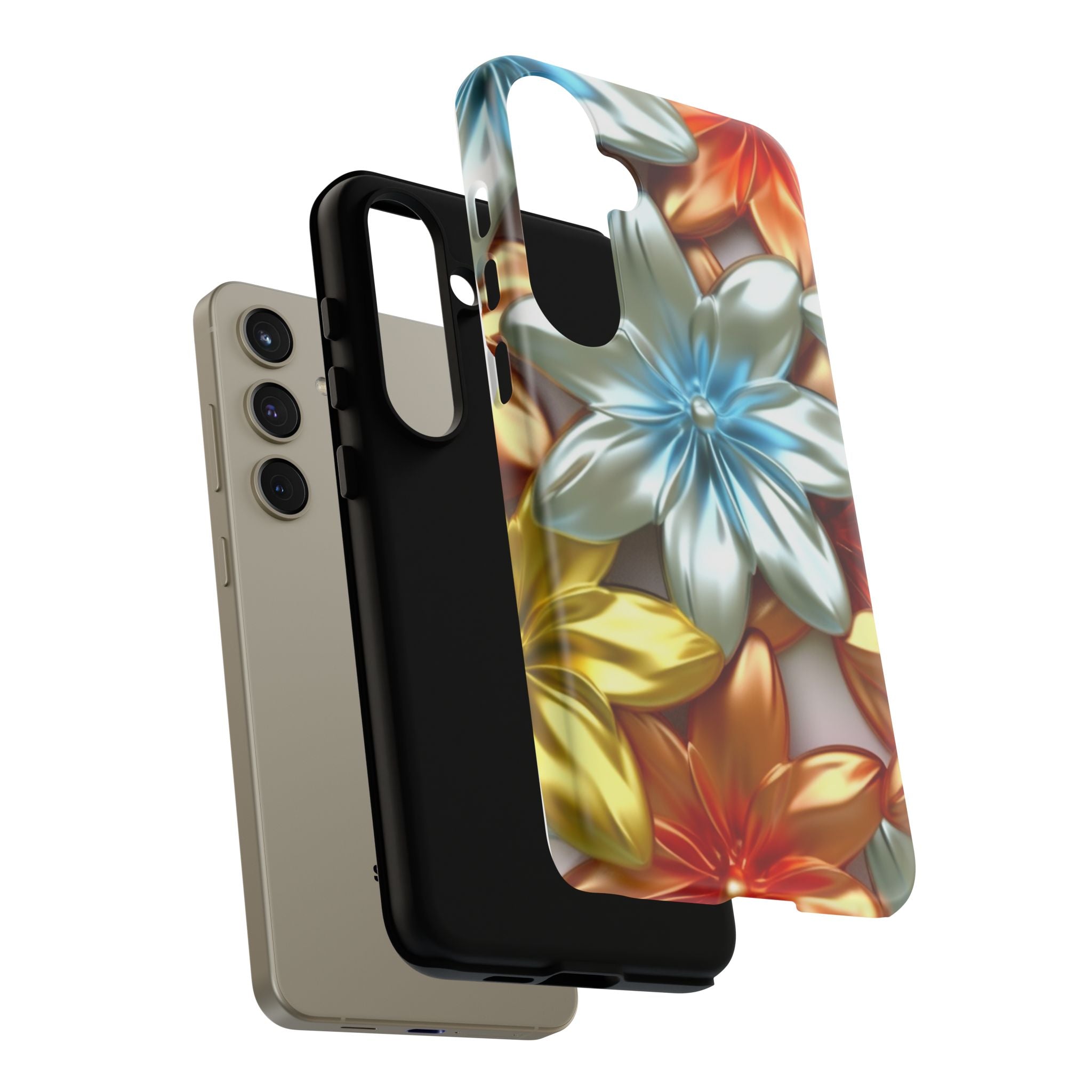 Metallic Flower Samsung Case - Stylish & Modern