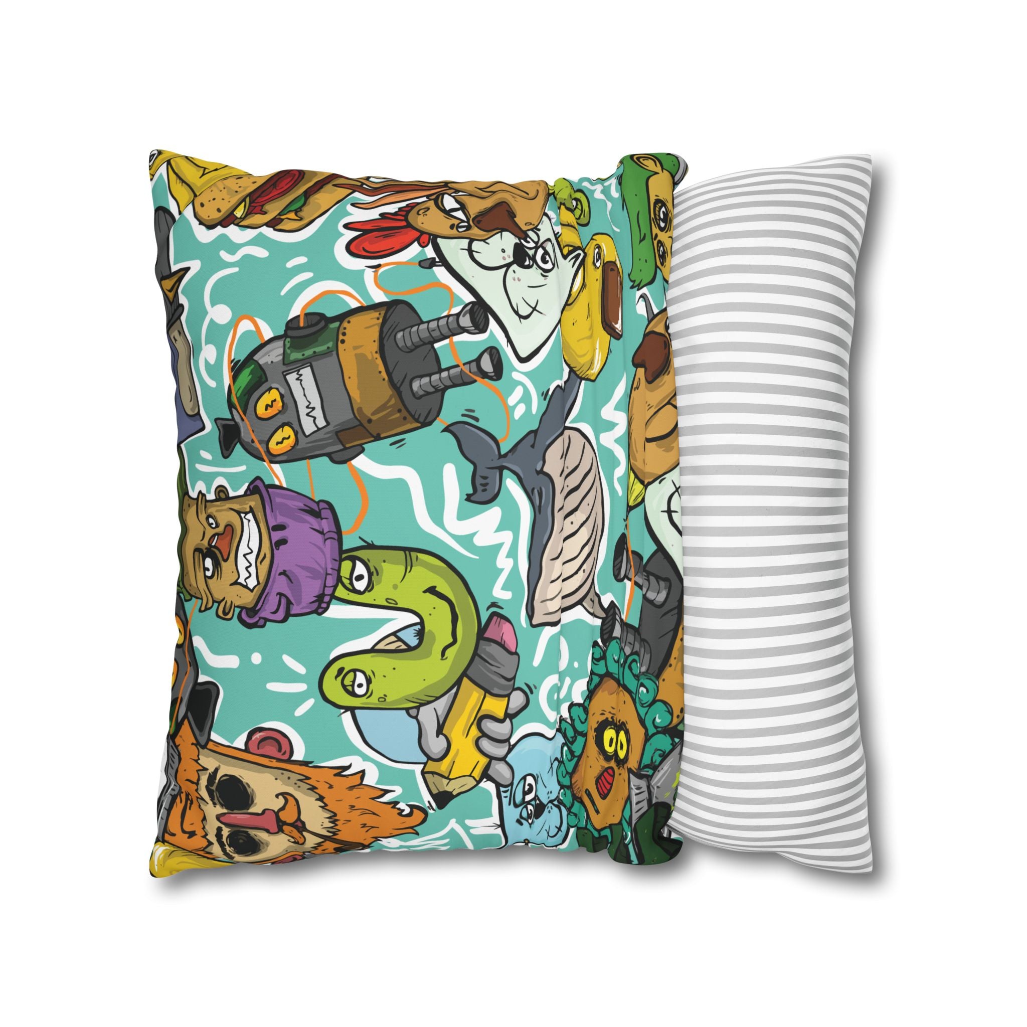 Whimsical Chaos Cartoon Pillowcase