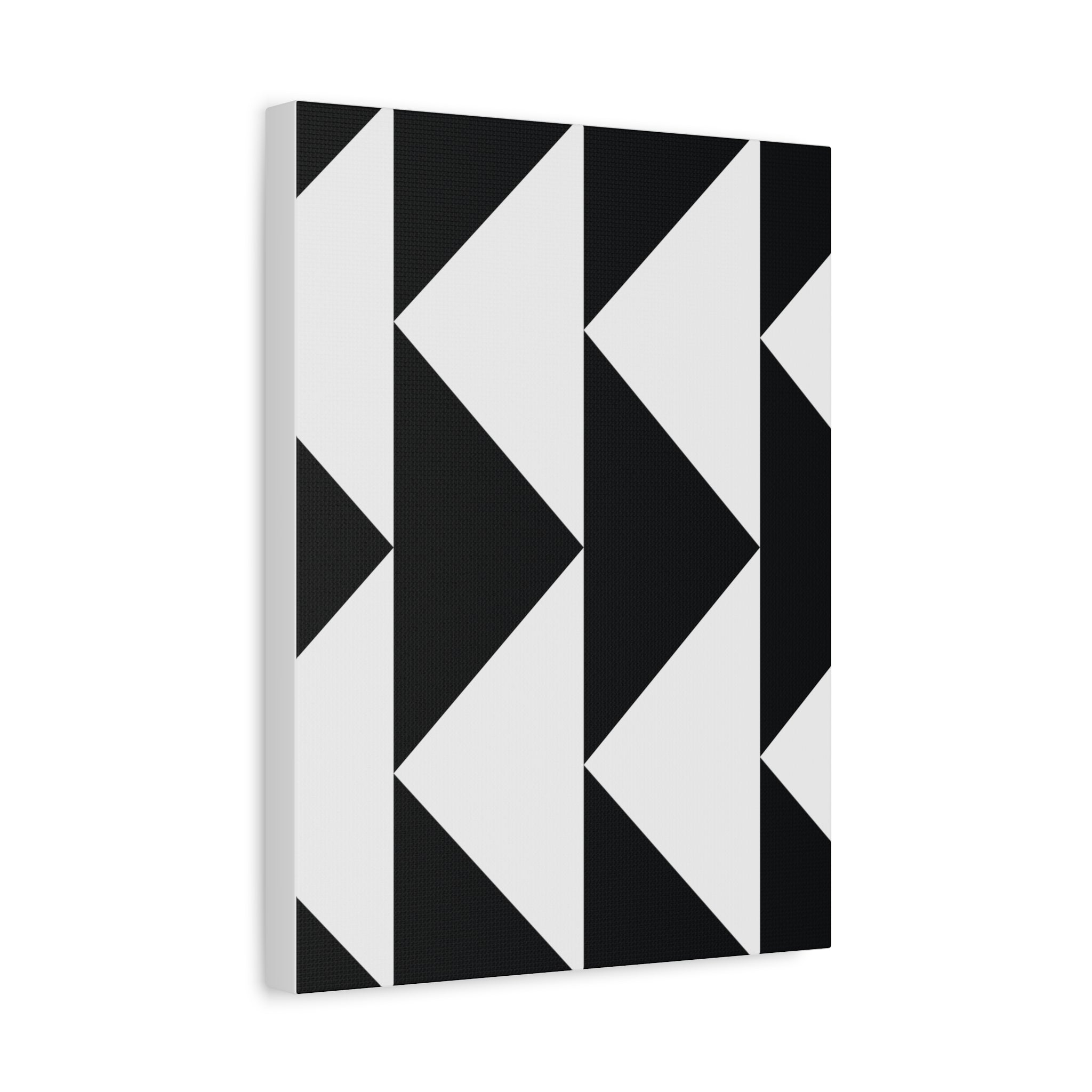 Black & White Triangle Geometric Canvas Art