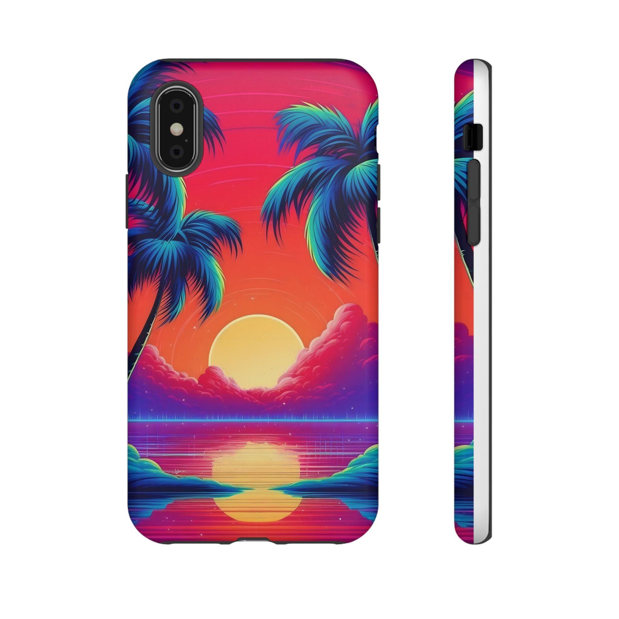 Sunset Palm Hexagon iPhone Case - Rugged