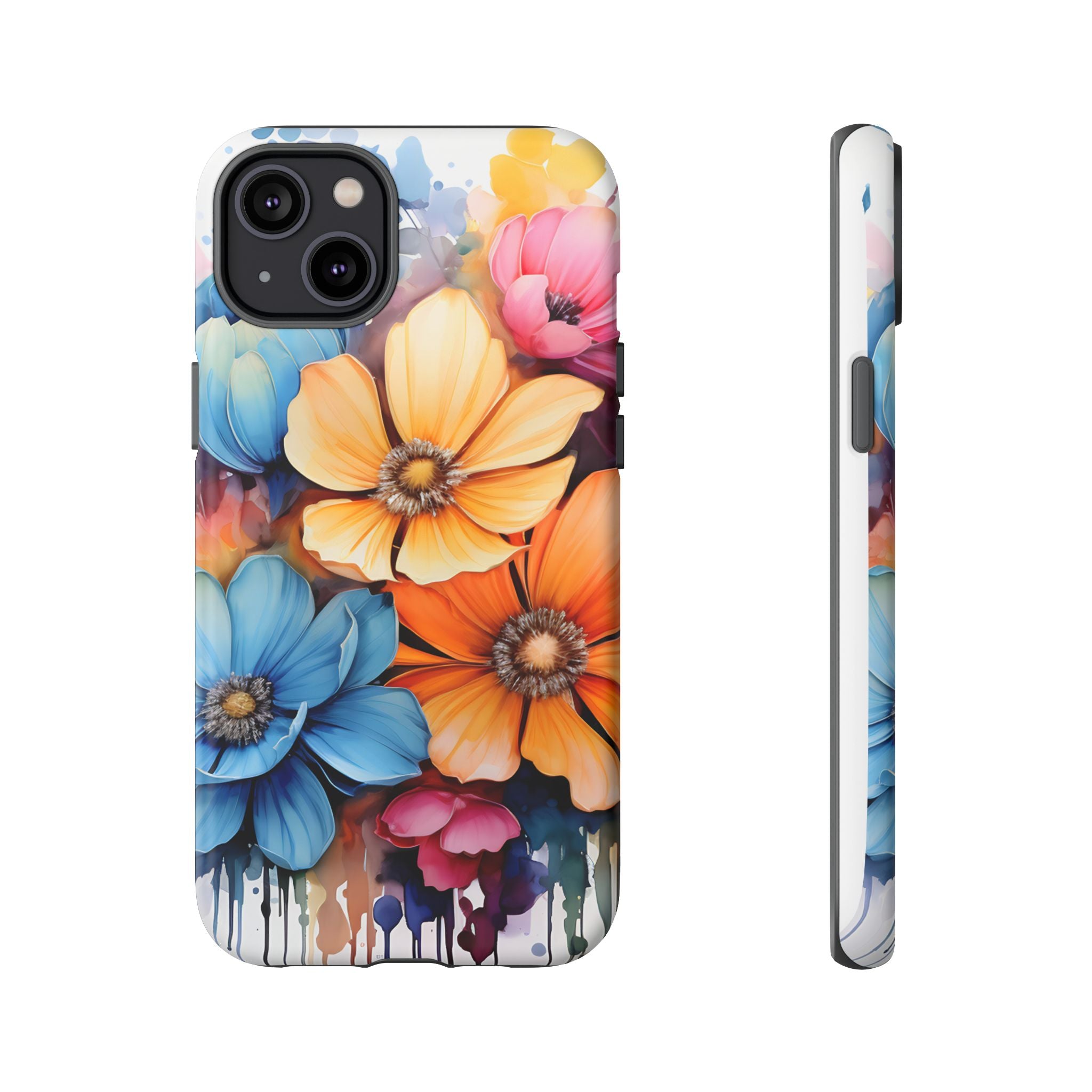 Vibrant Floral Watercolor iPhone Case - Hexagon Stone