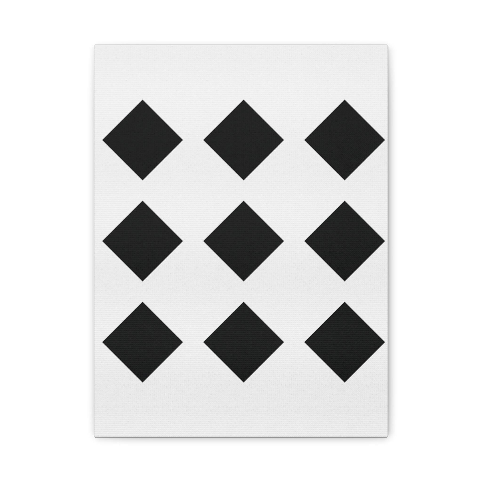 Black Diamond Grid - Matte Canvas Art