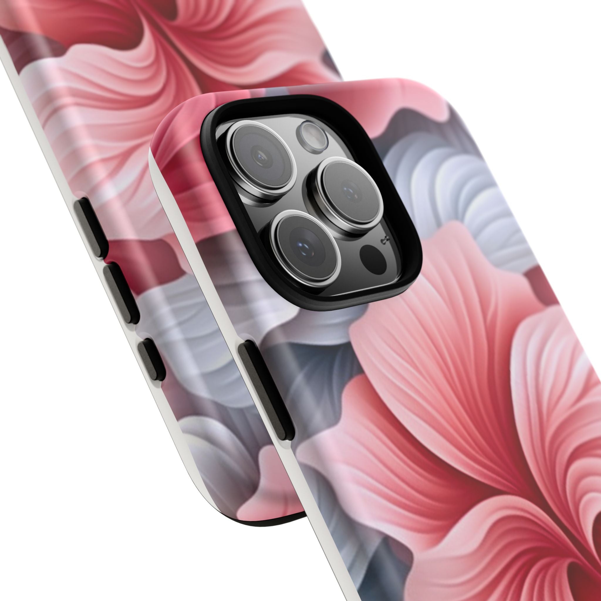 Abstract Floral Pink iPhone Case - Hexagon Stone