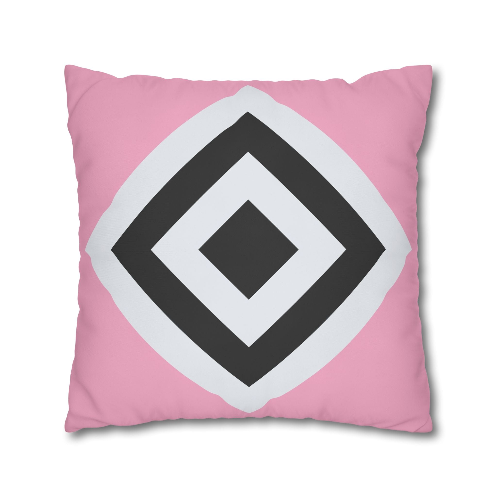 Geometric Diamond Pillowcase - Blush Pink