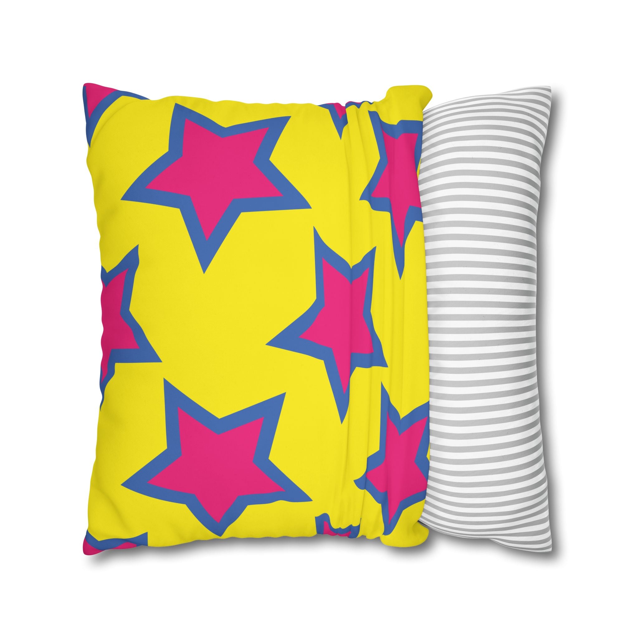 Pink & Purple Star Pillowcase - Yellow