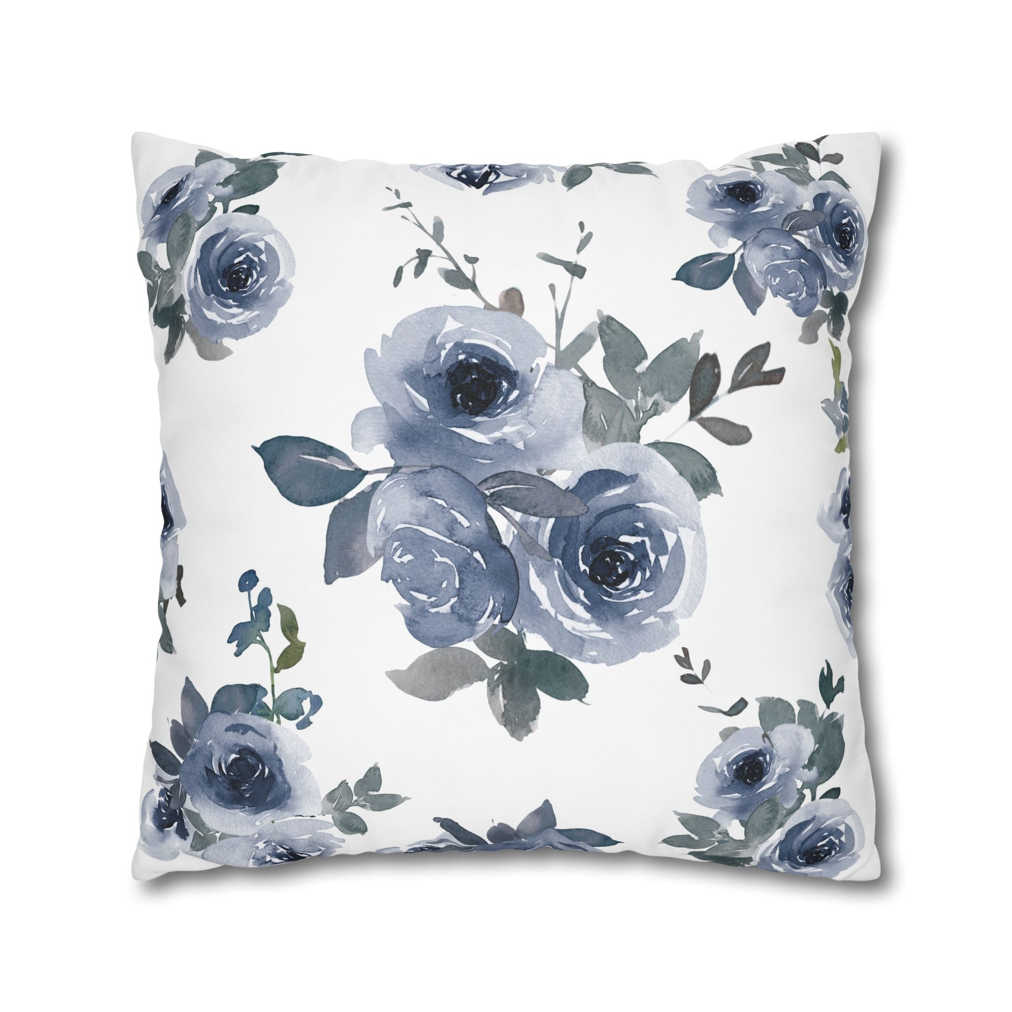 Blue Rose Watercolor Pillowcase