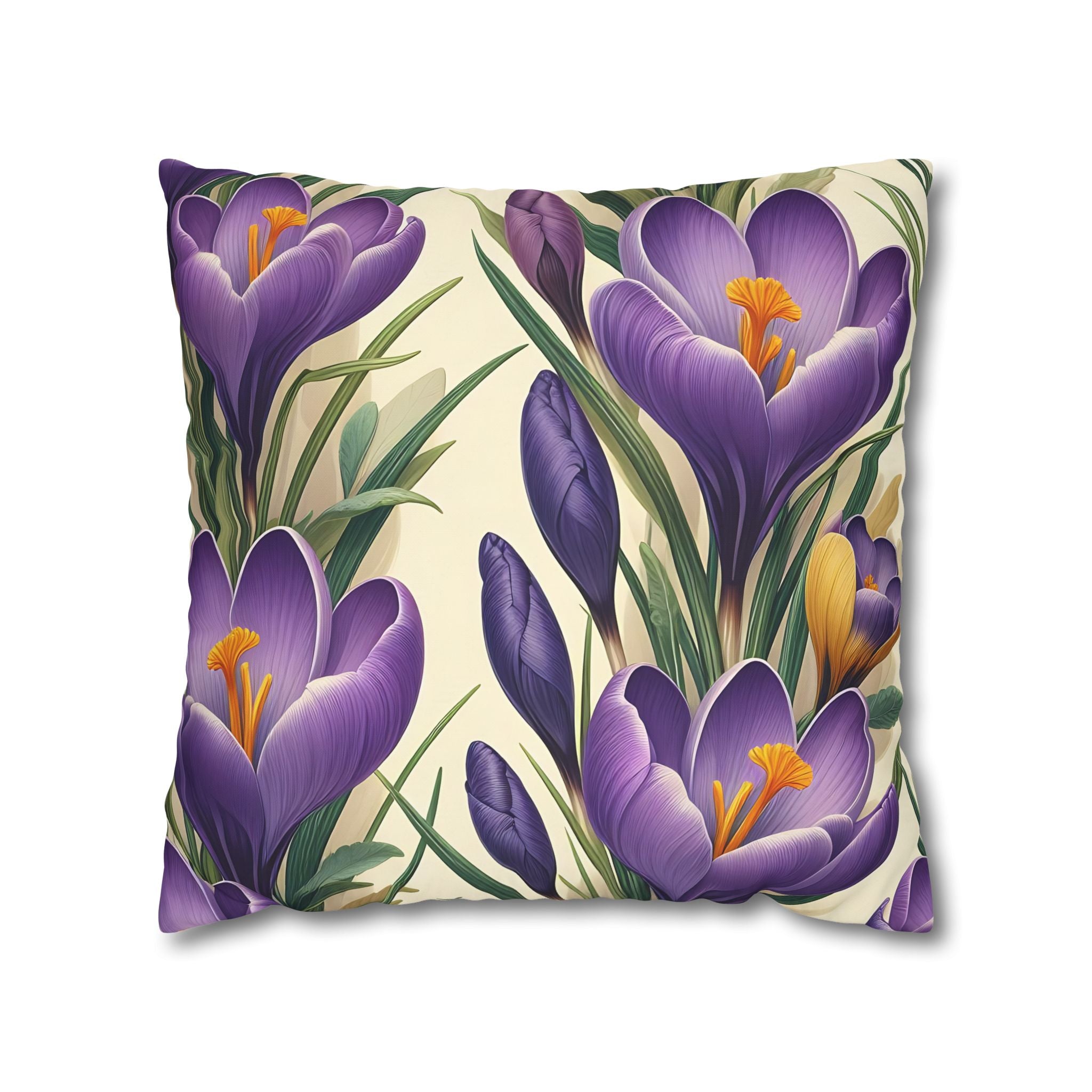 Luxury Crocus Pillowcase - Botanical Art