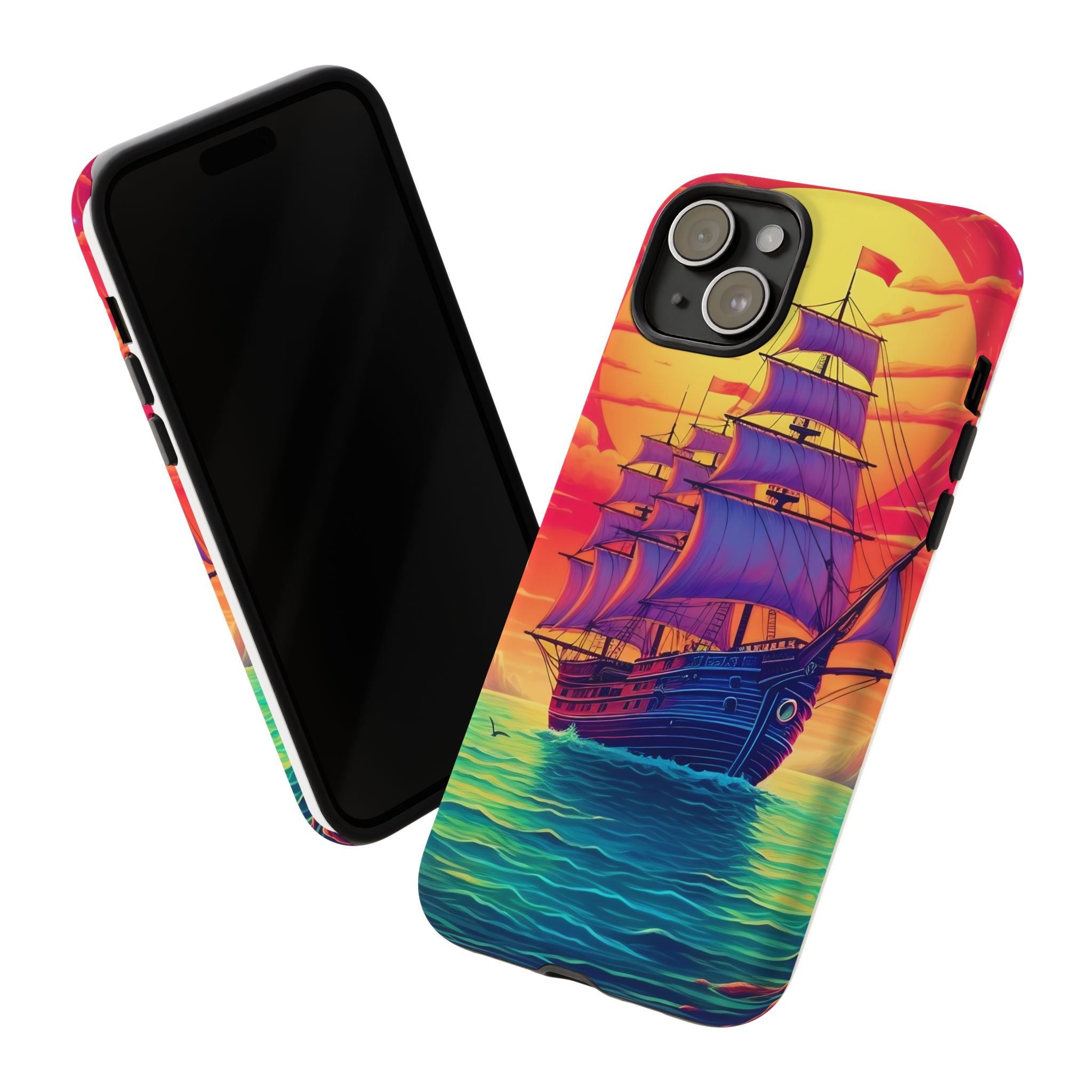 Sunset Galleon Hexagon Stone iPhone Case