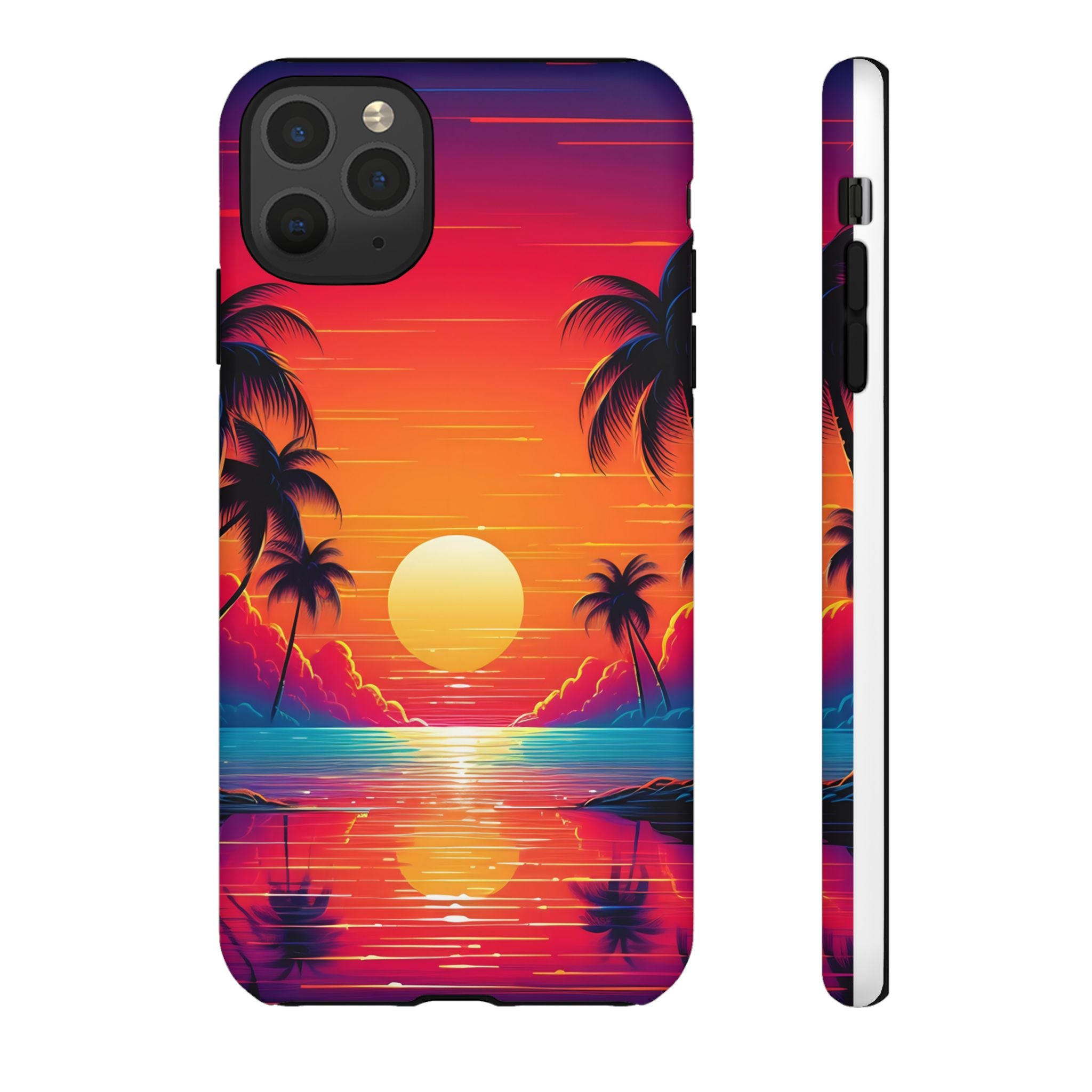 Sunset Palm Beach iPhone Case - Hexagon Stone