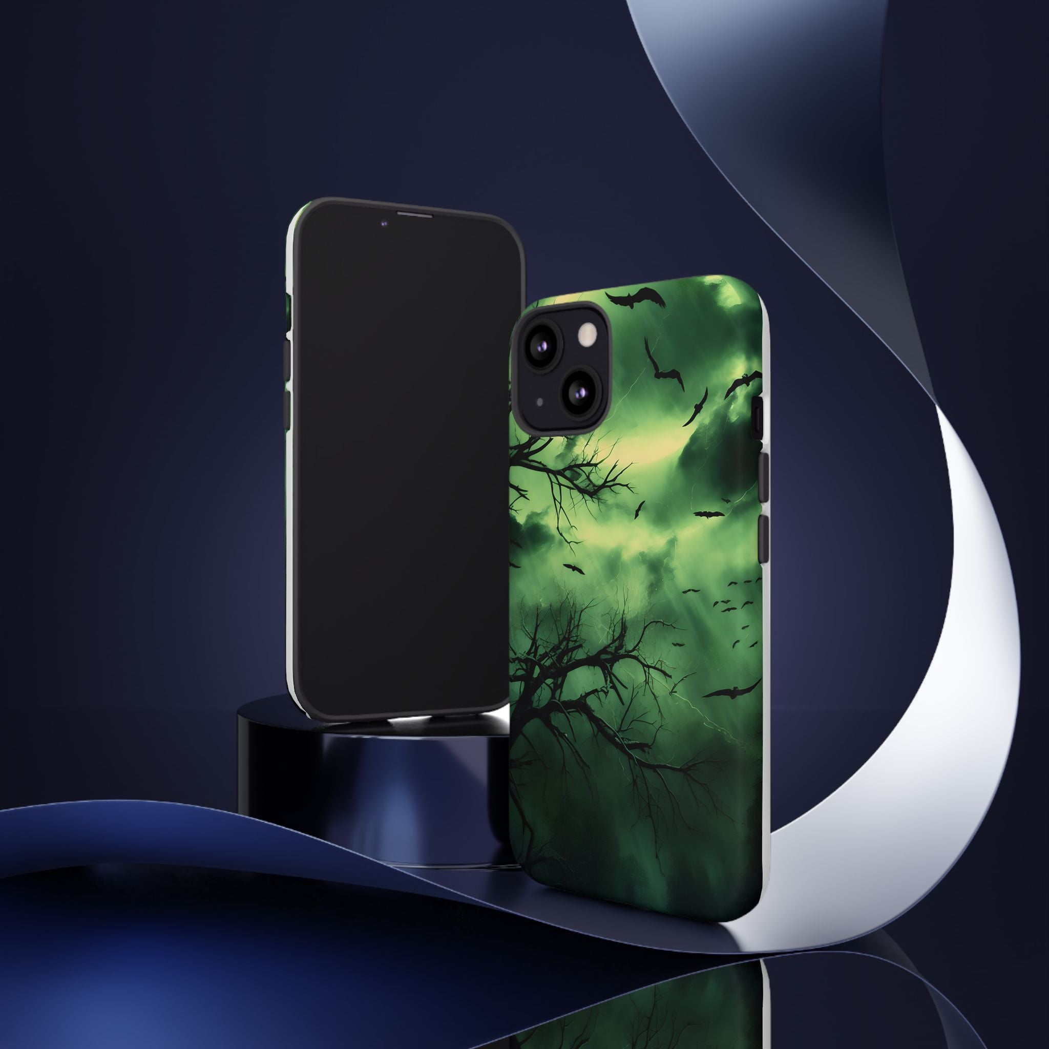 Gothic Green Forest iPhone Case - Hexagon Stone