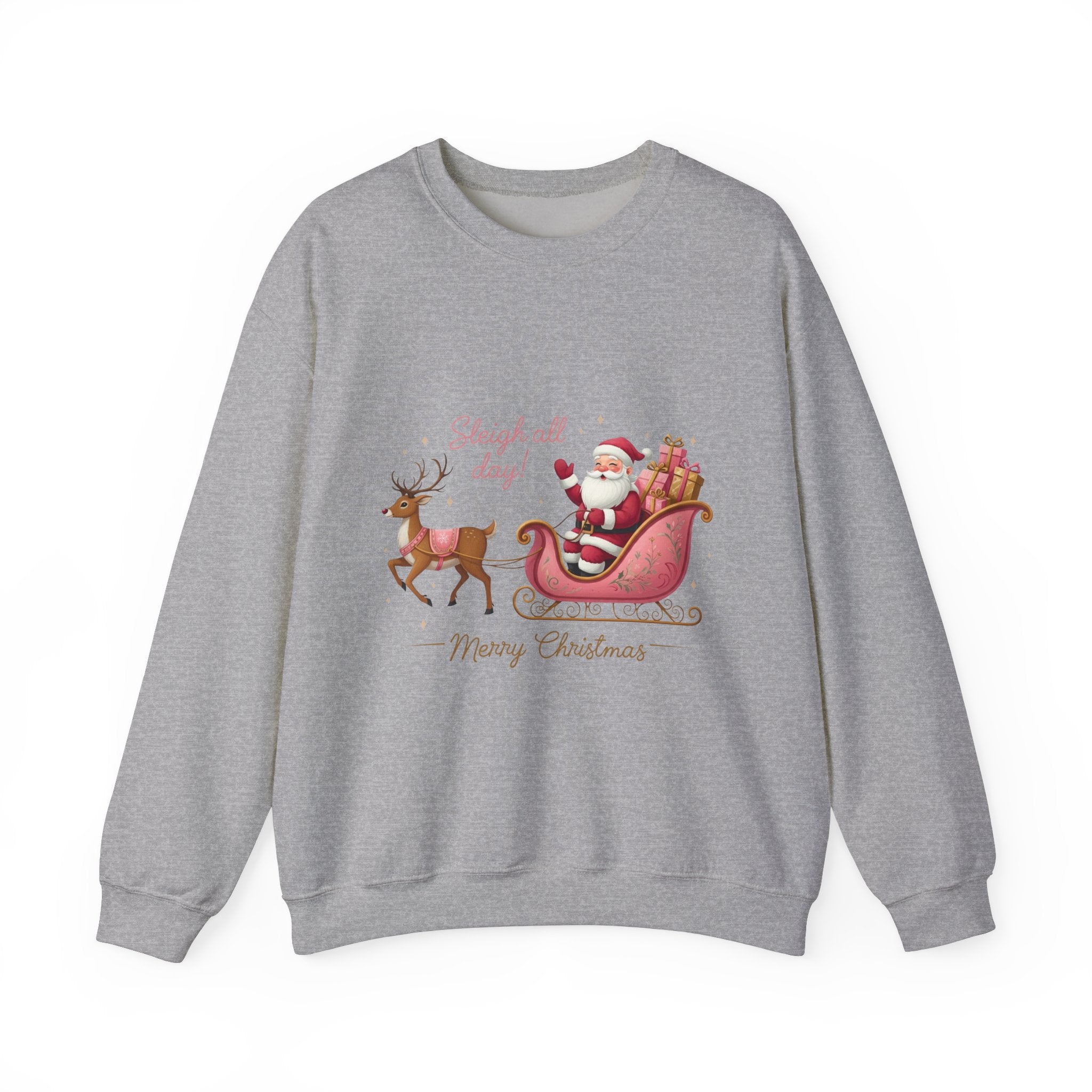 Pink Sleigh Santa Christmas Sweatshirt