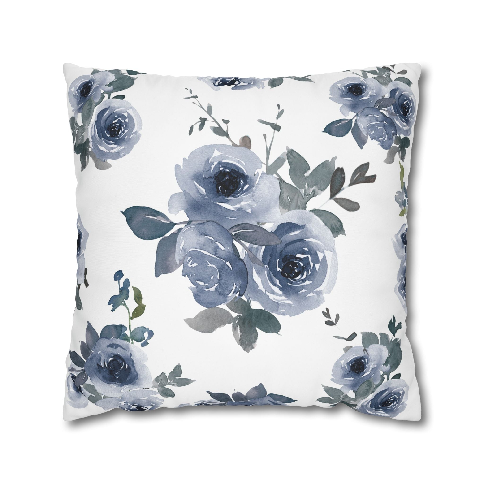 Blue Rose Watercolor Pillowcase