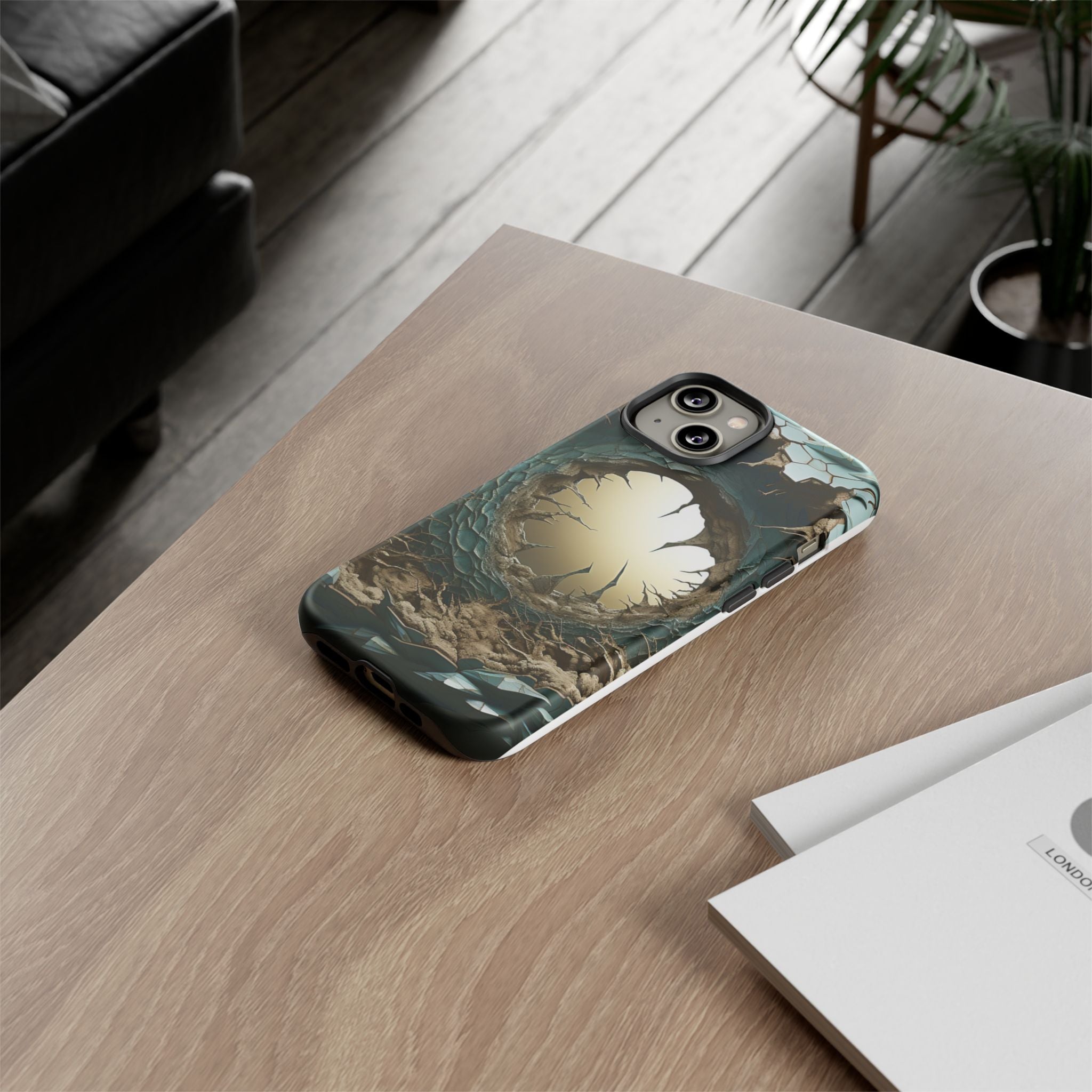 Surreal Alien Landscape Hexagon Stone iPhone Case