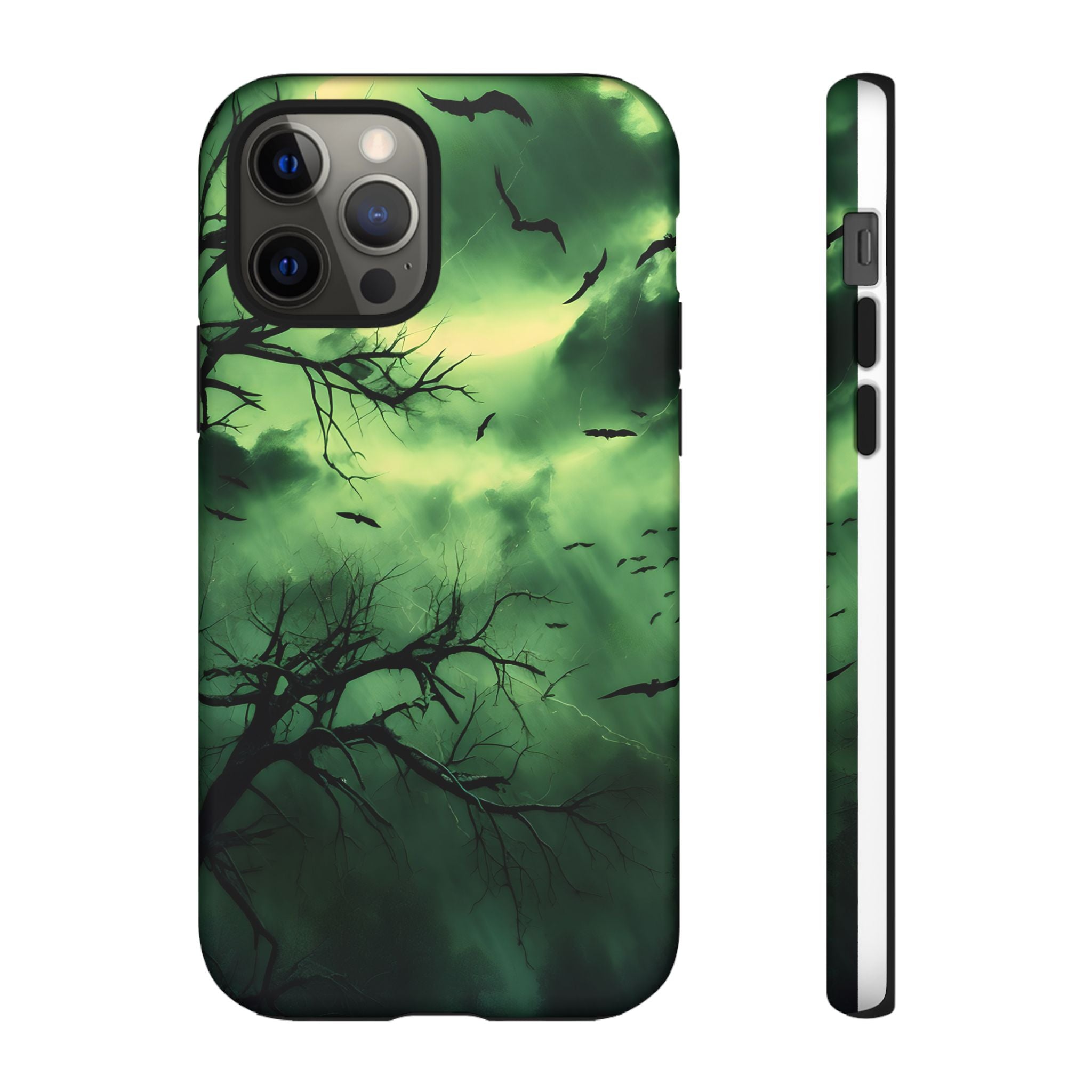 Gothic Green Forest iPhone Case - Hexagon Stone