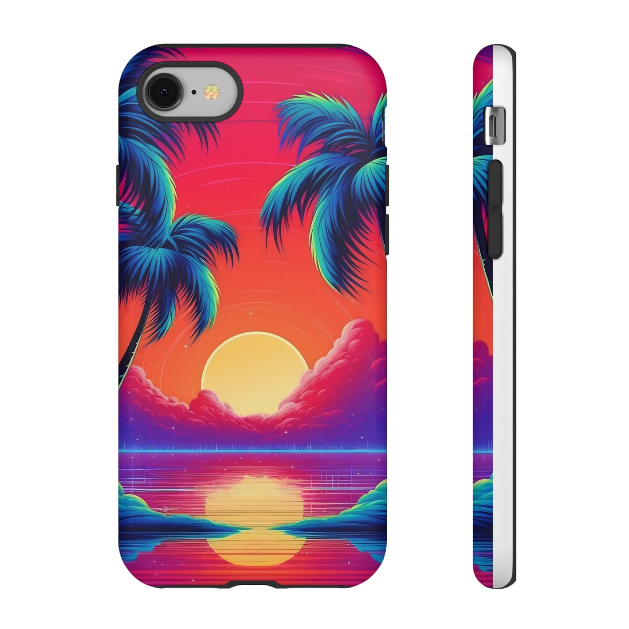 Sunset Palm Hexagon iPhone Case - Rugged