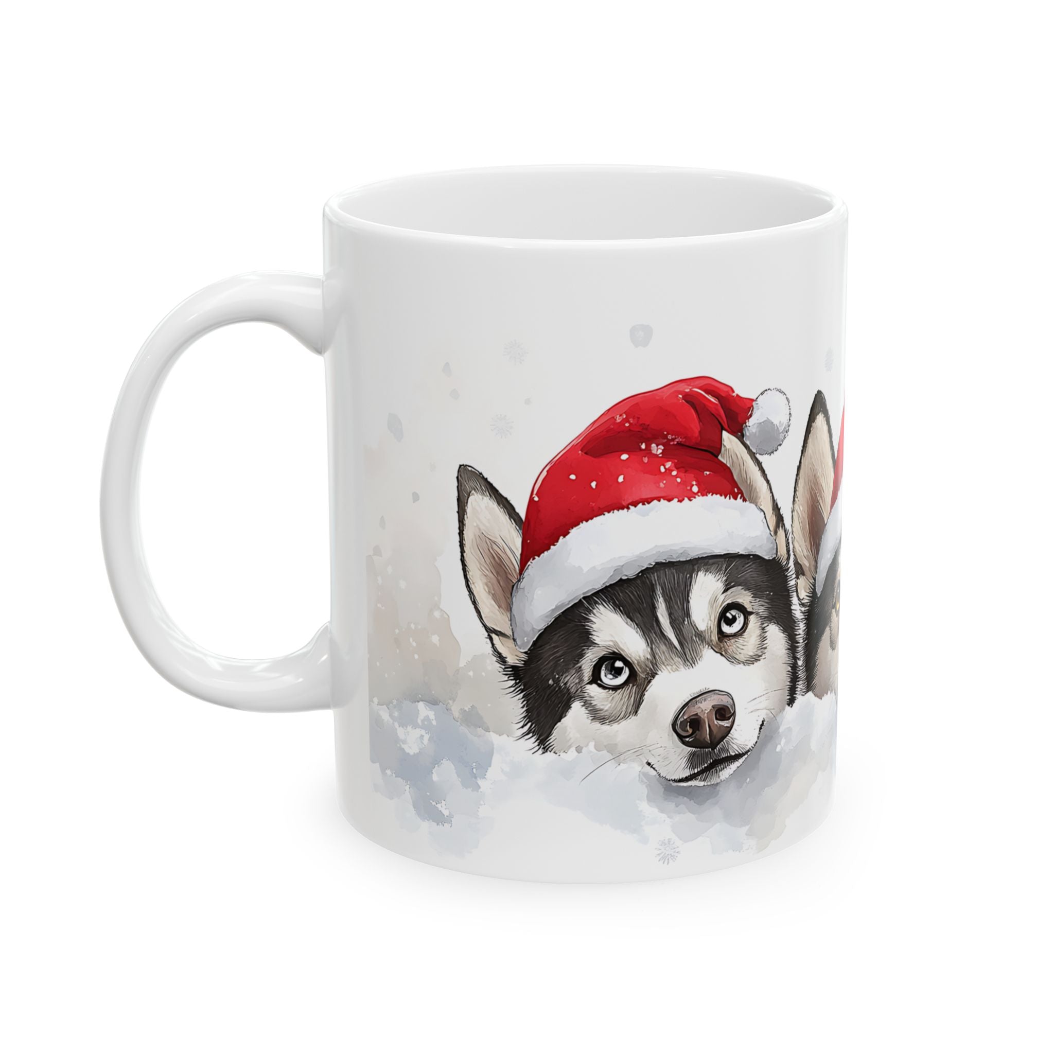 Siberian Husky Puppies Christmas Mug