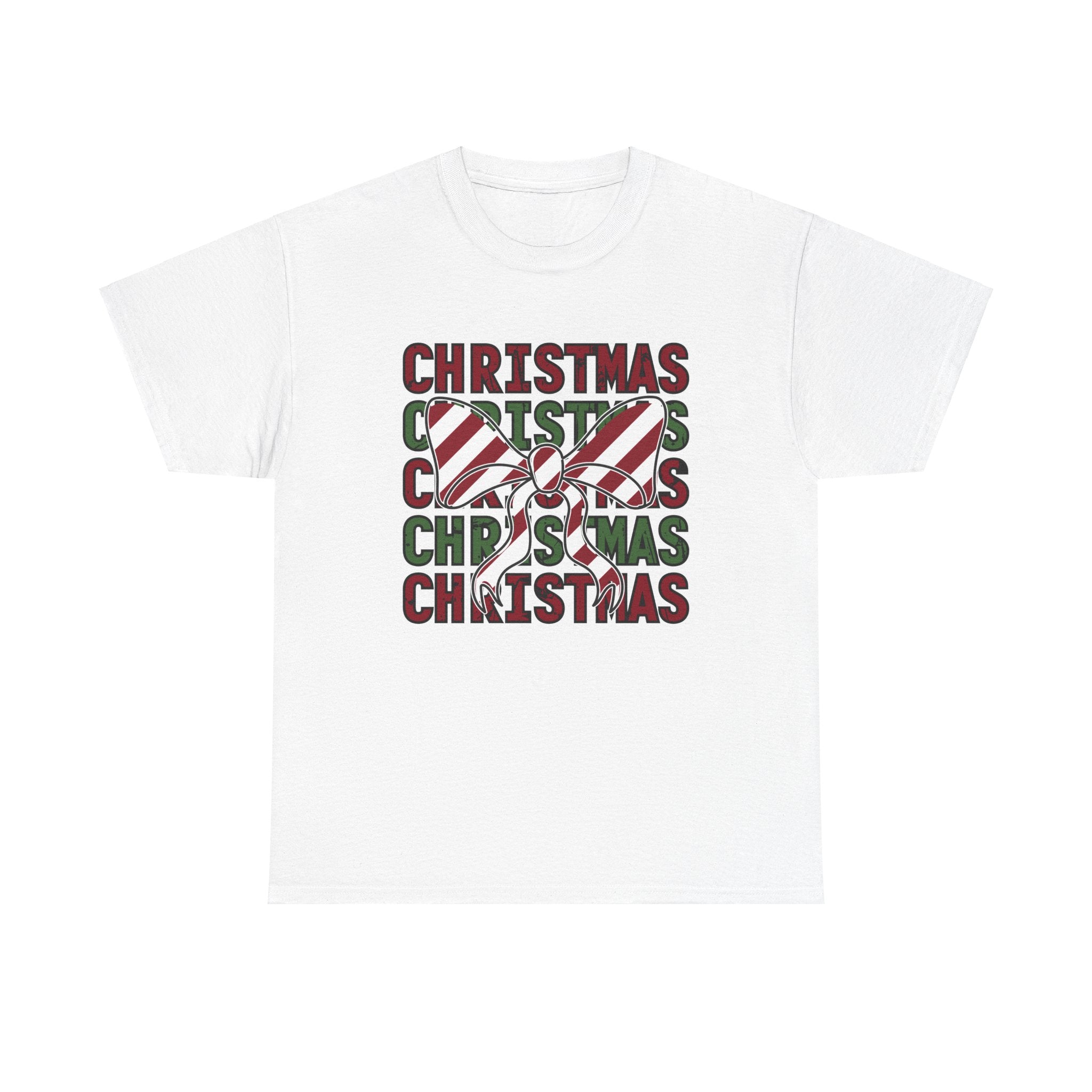 Candy Cane Bow Christmas T-Shirt