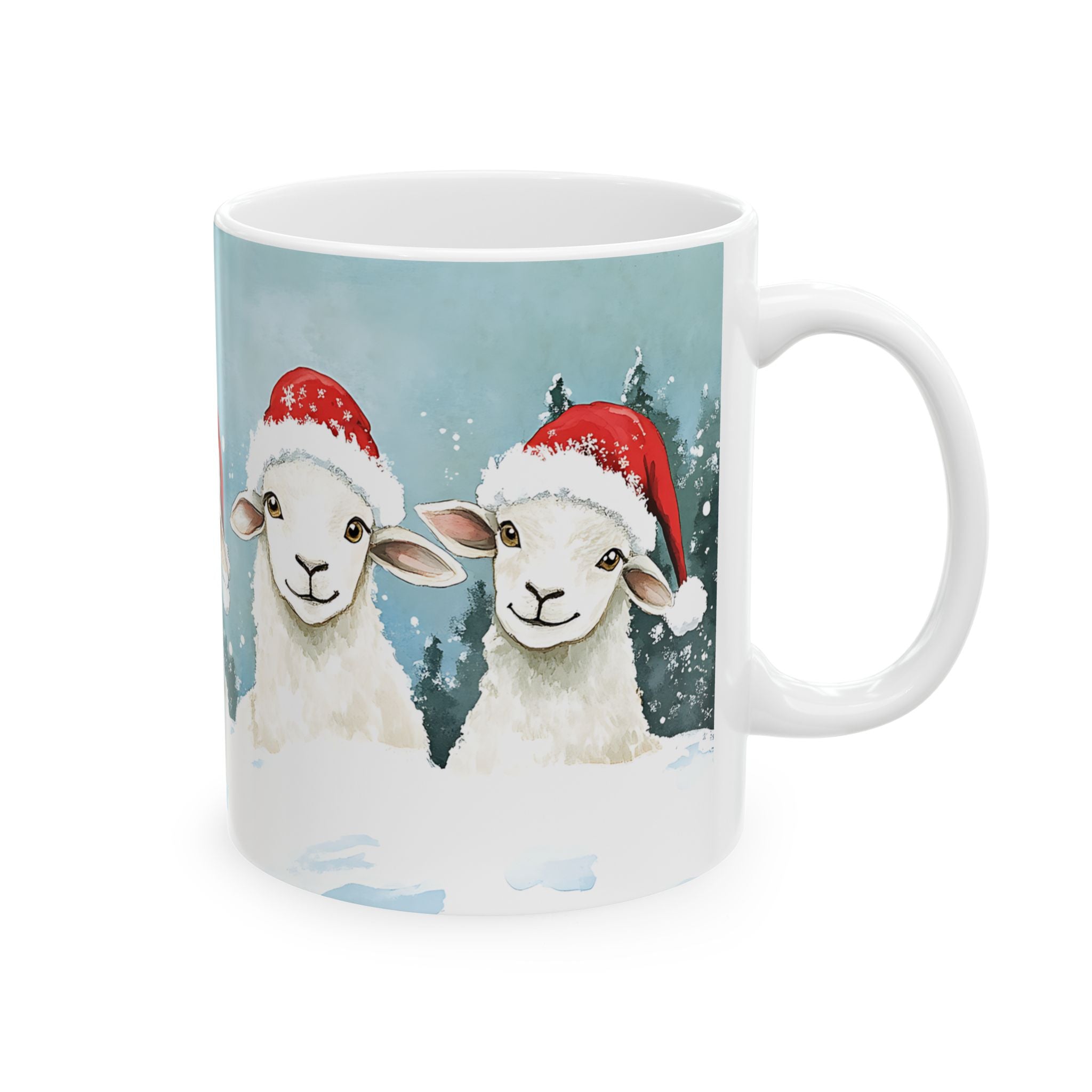 5 Santa Lambs Christmas Mug