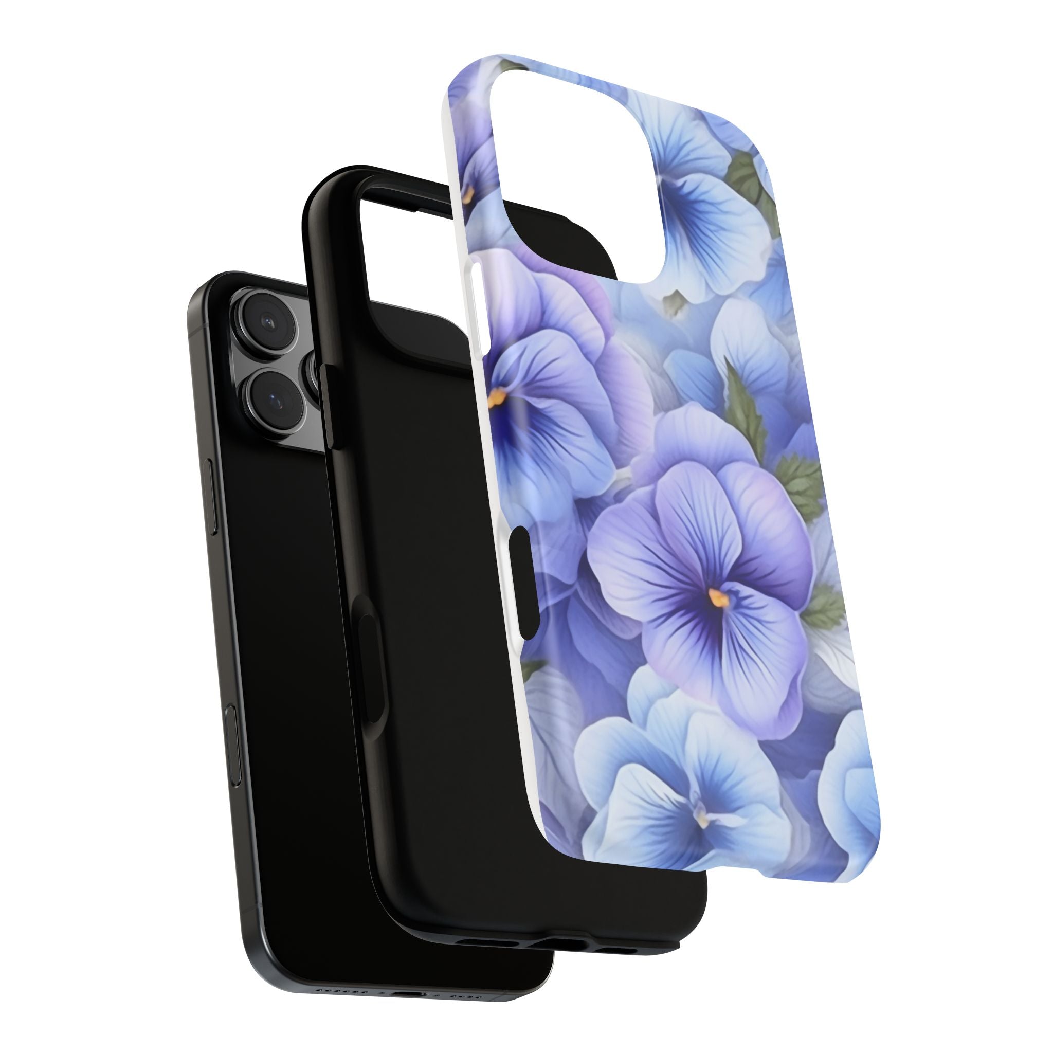 Dreamy Pansy Blue iPhone Case - Hexagon Stone