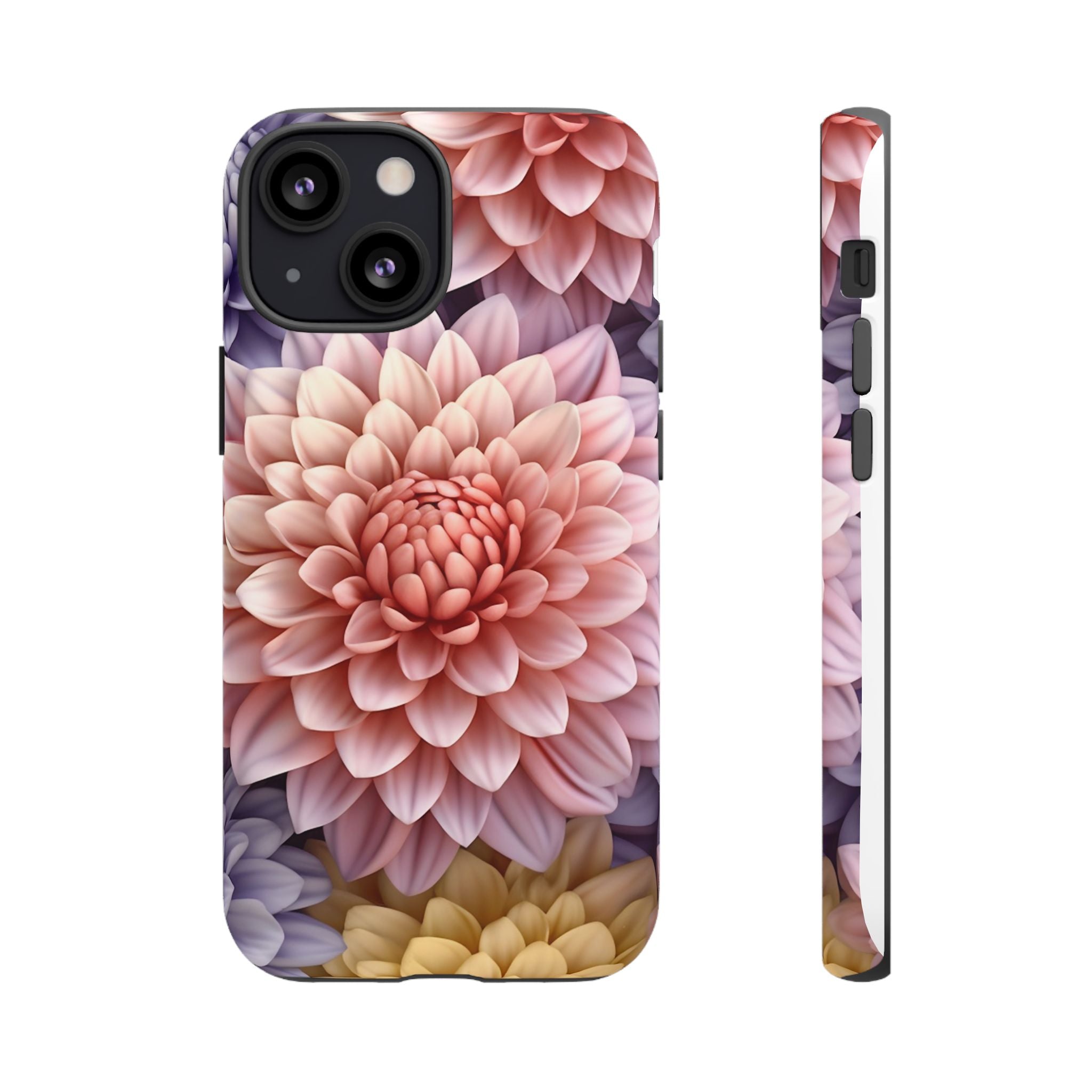 Dahlia Bloom Hexagon Stone iPhone Case