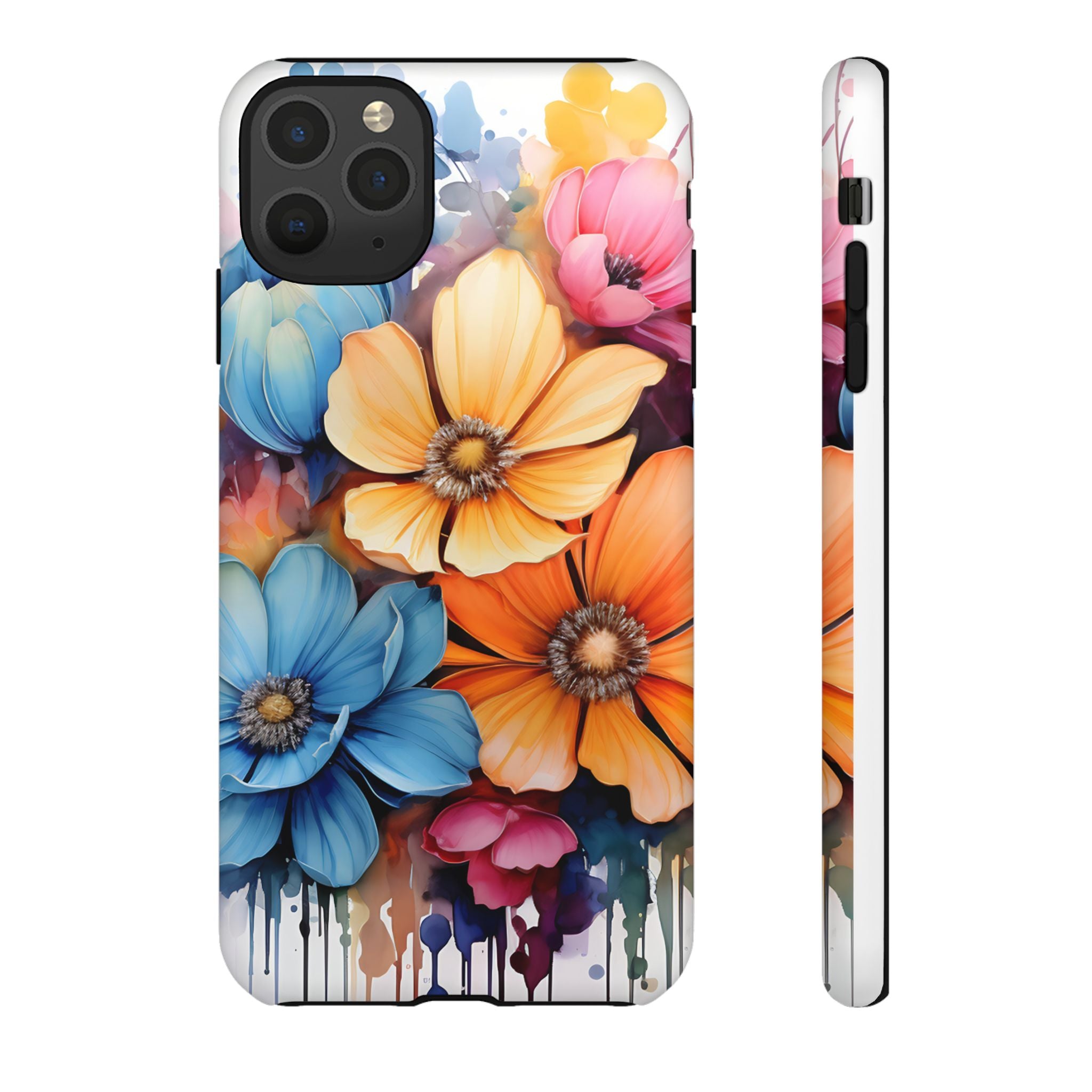 Vibrant Floral Watercolor iPhone Case - Hexagon Stone