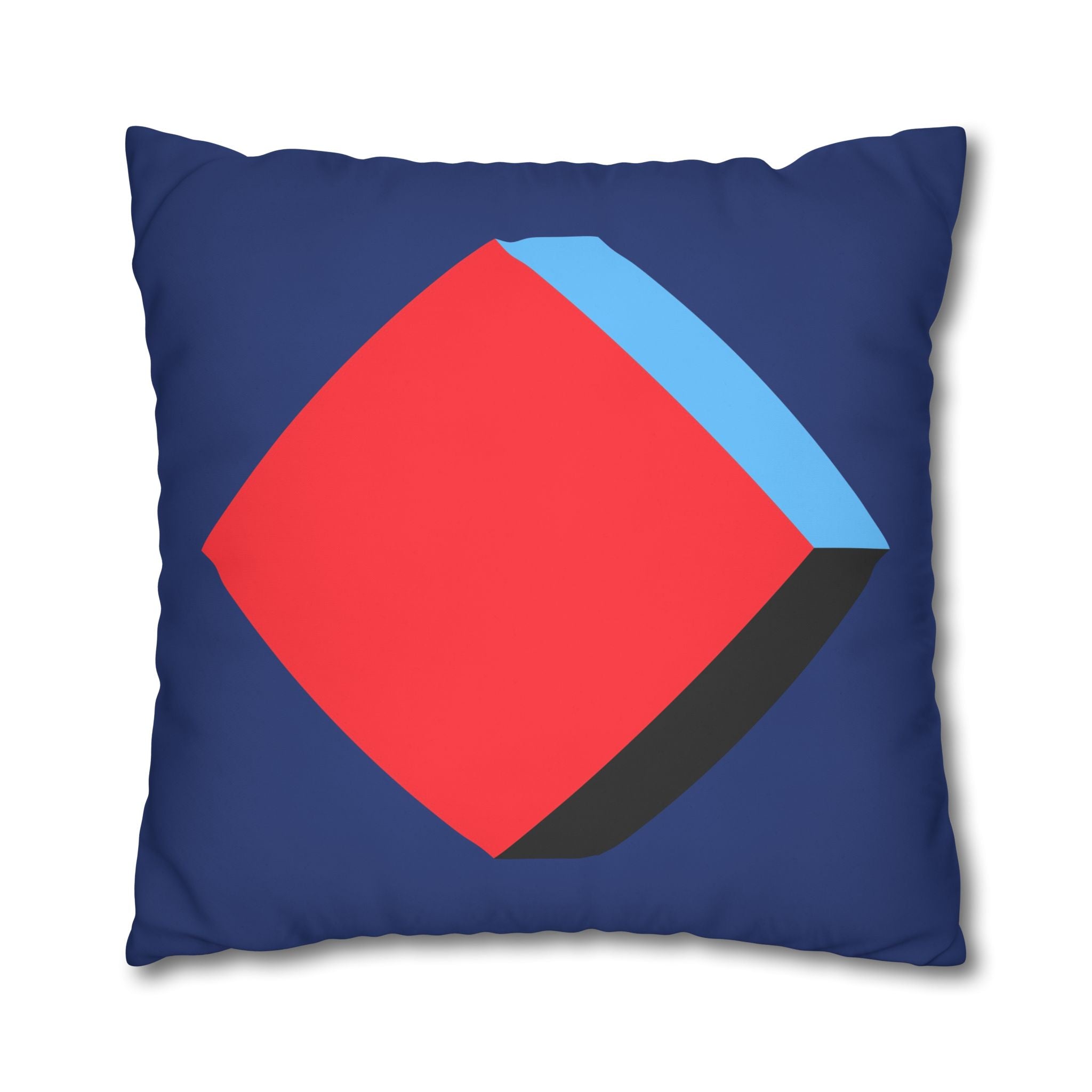 Geometric Diamond Pillowcase - Red & Blue